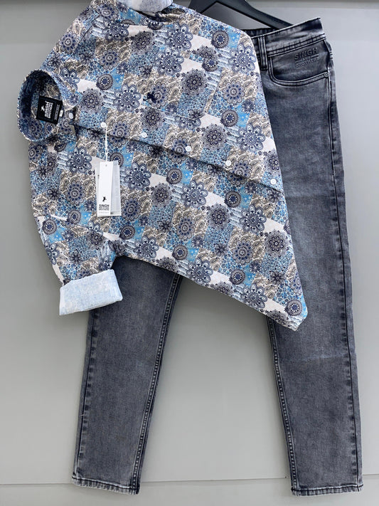 Printed Shirt with denim jeans (Combo)