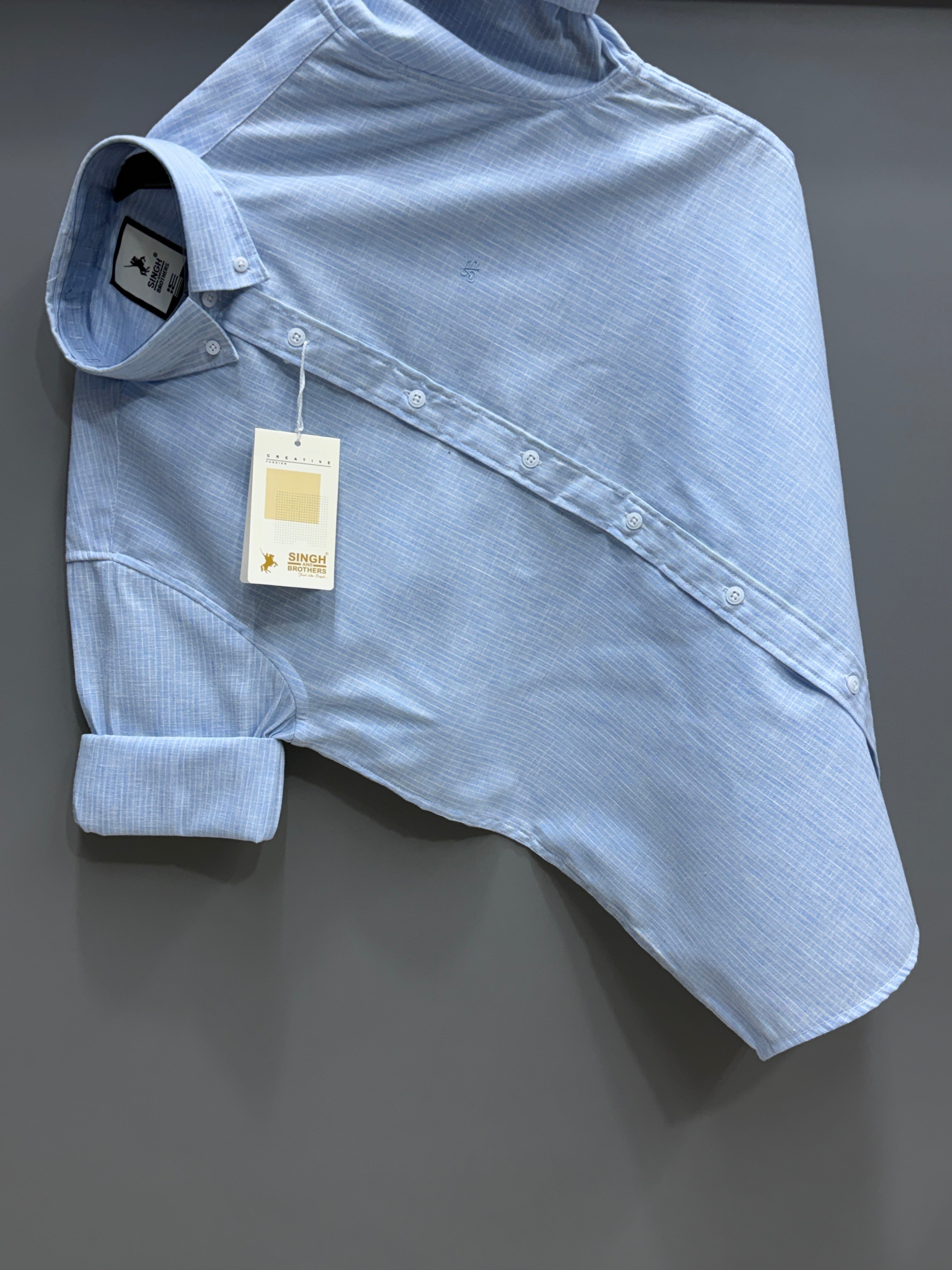 Linen strip shirt