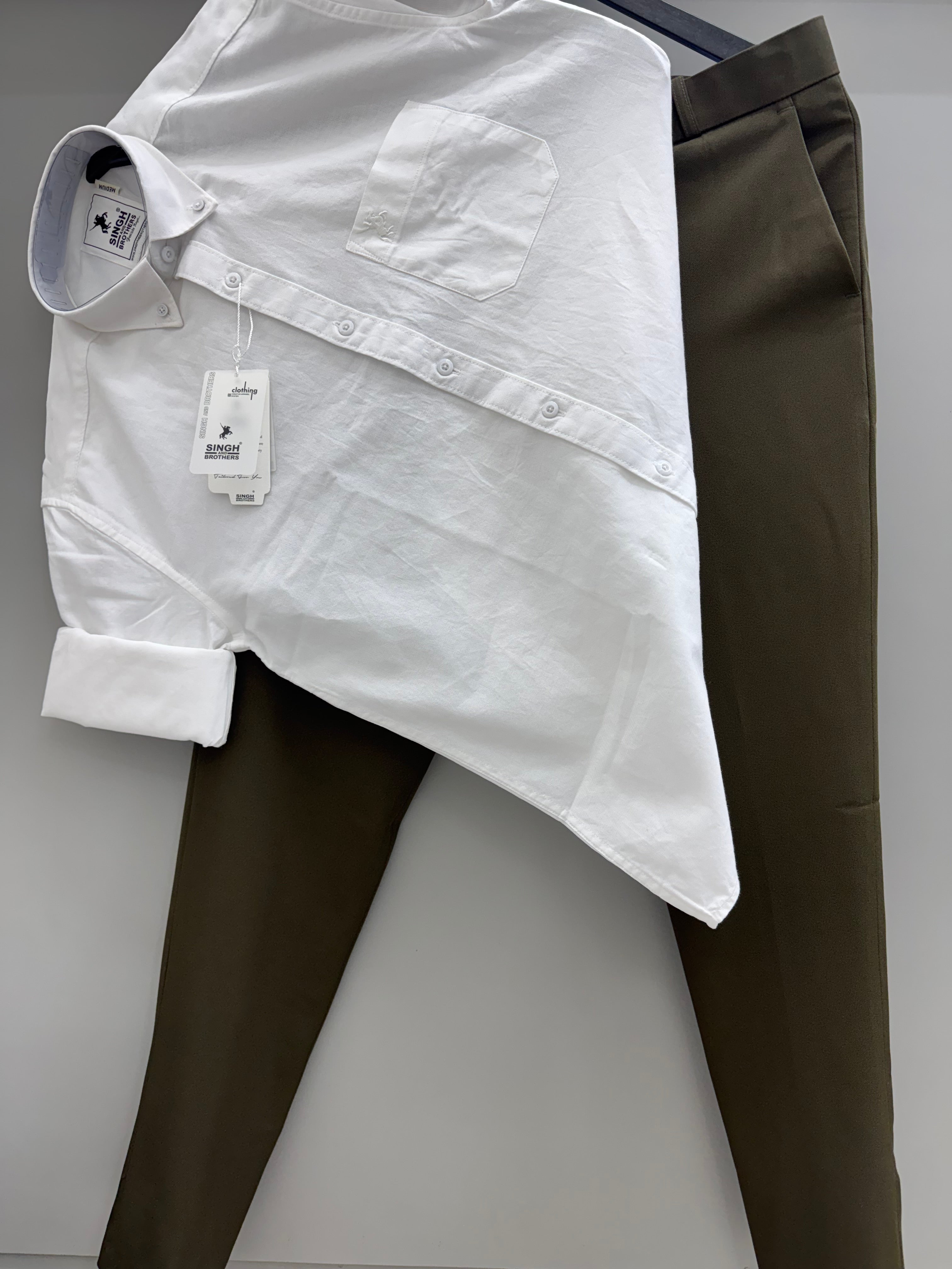 Cotton Oxford Shirt With Formal Pant