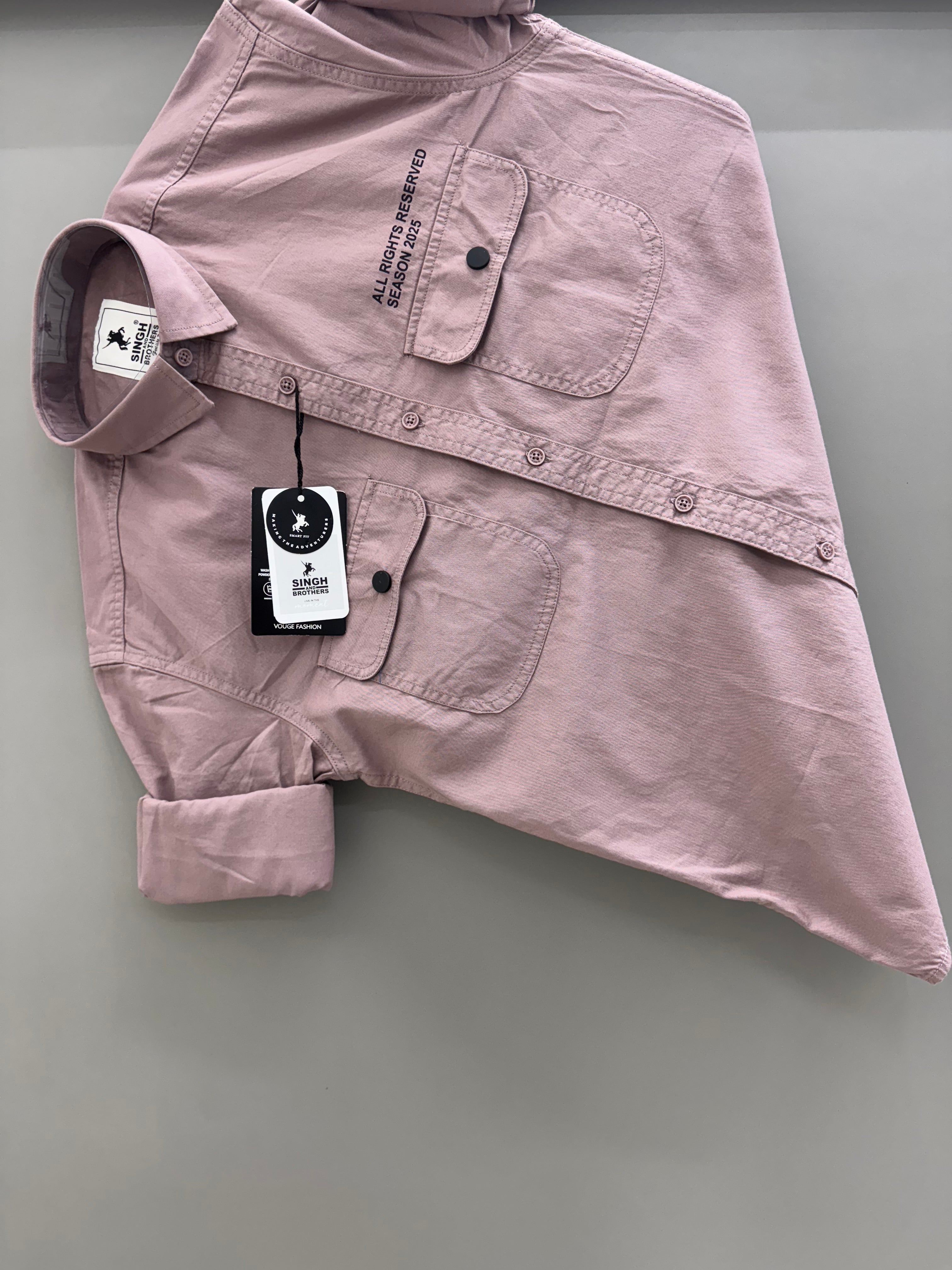 Double pocket peach shirt