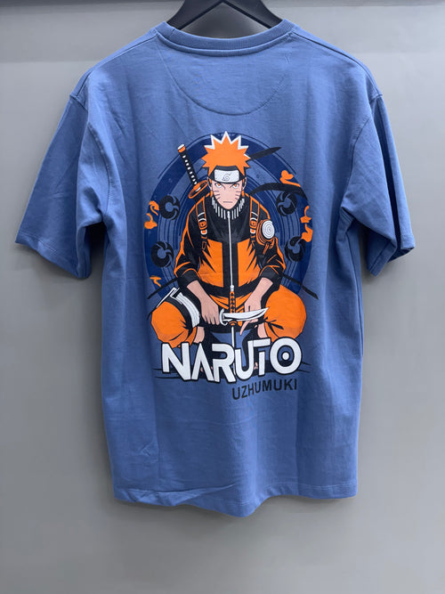 Back print blue T-shirts