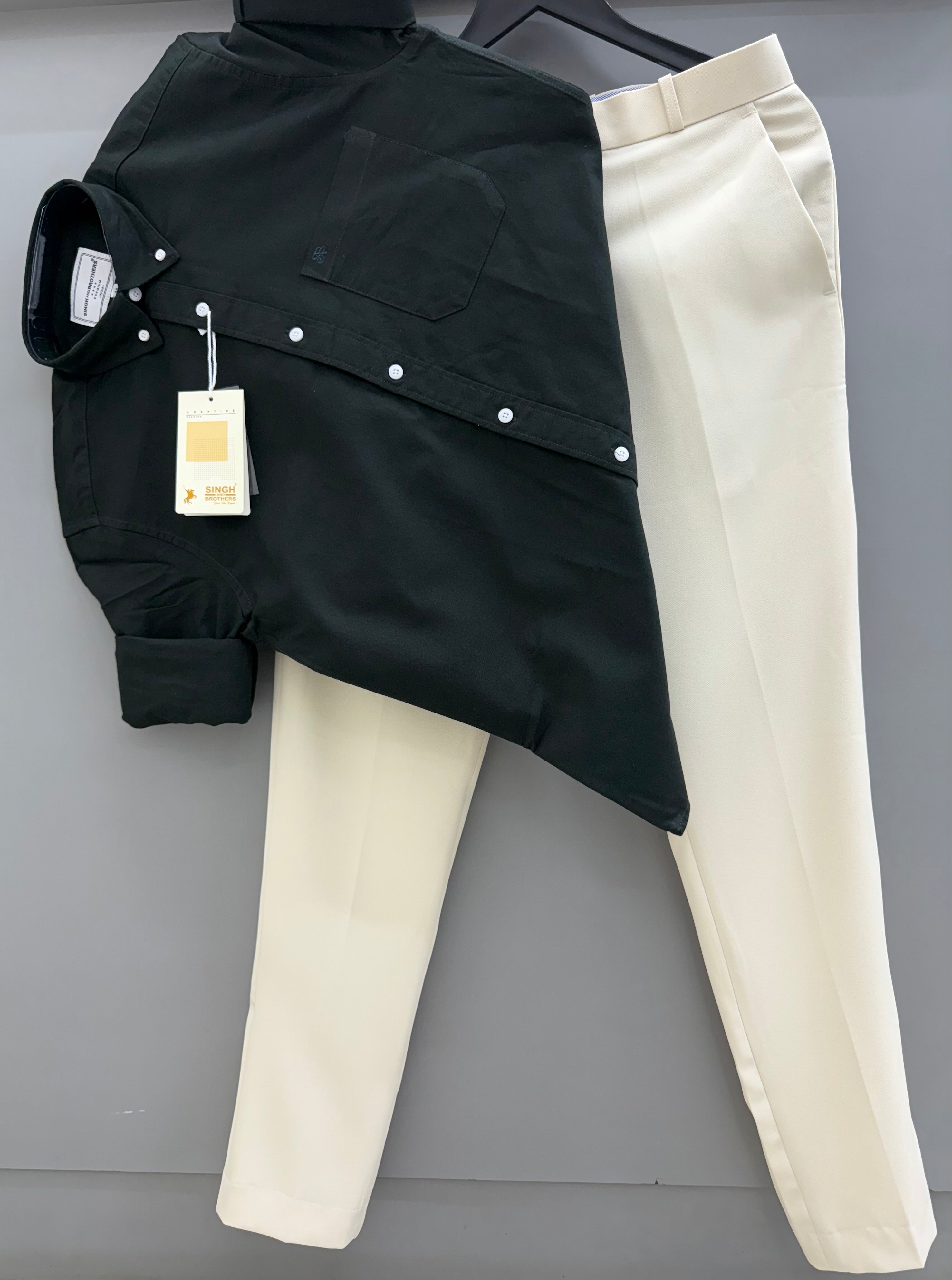 Cotton oxford shirt with formal pant