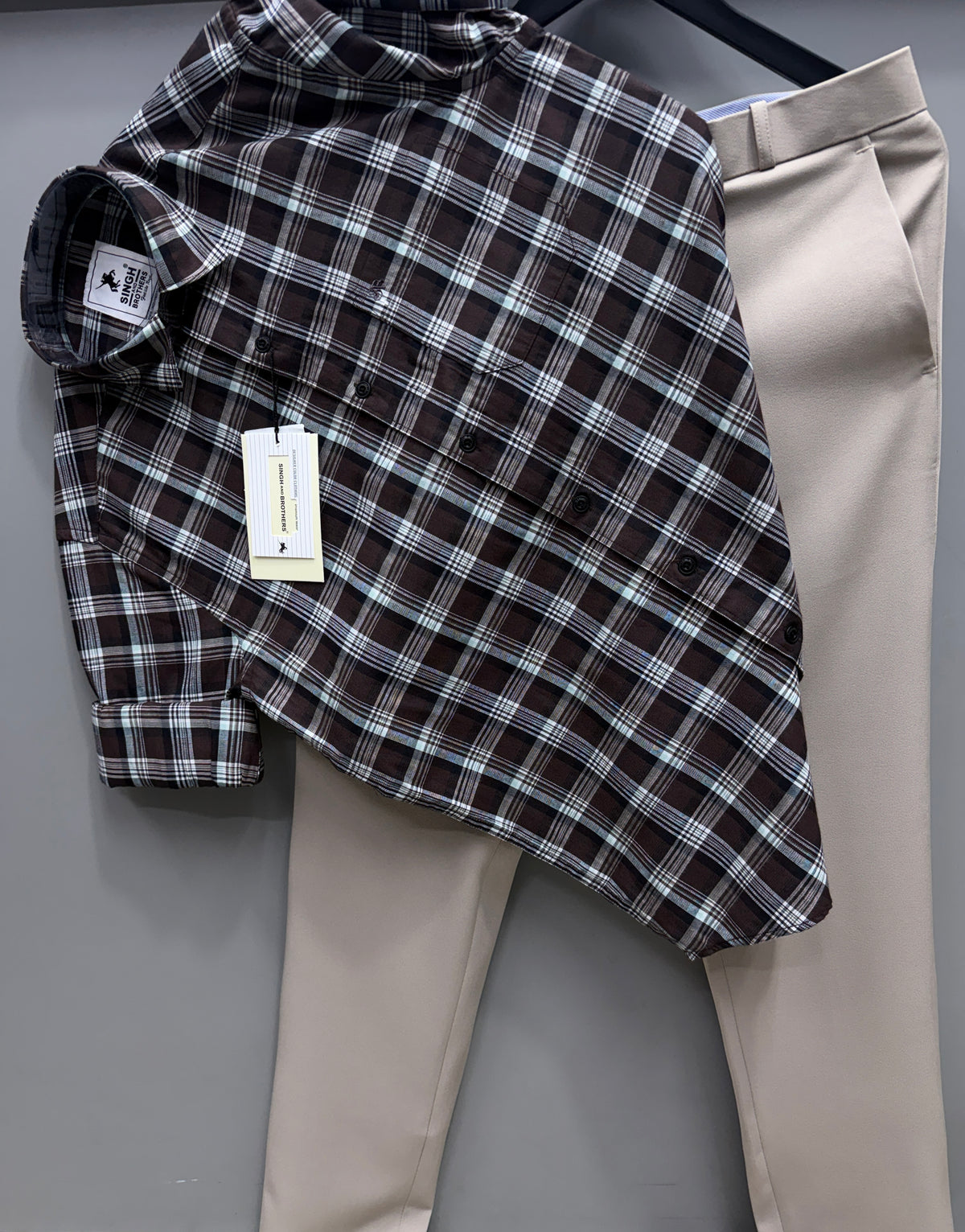 Checks shirt with pant
