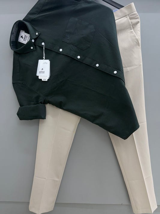 Cotton Oxford Shirt With Trouser (Combo)