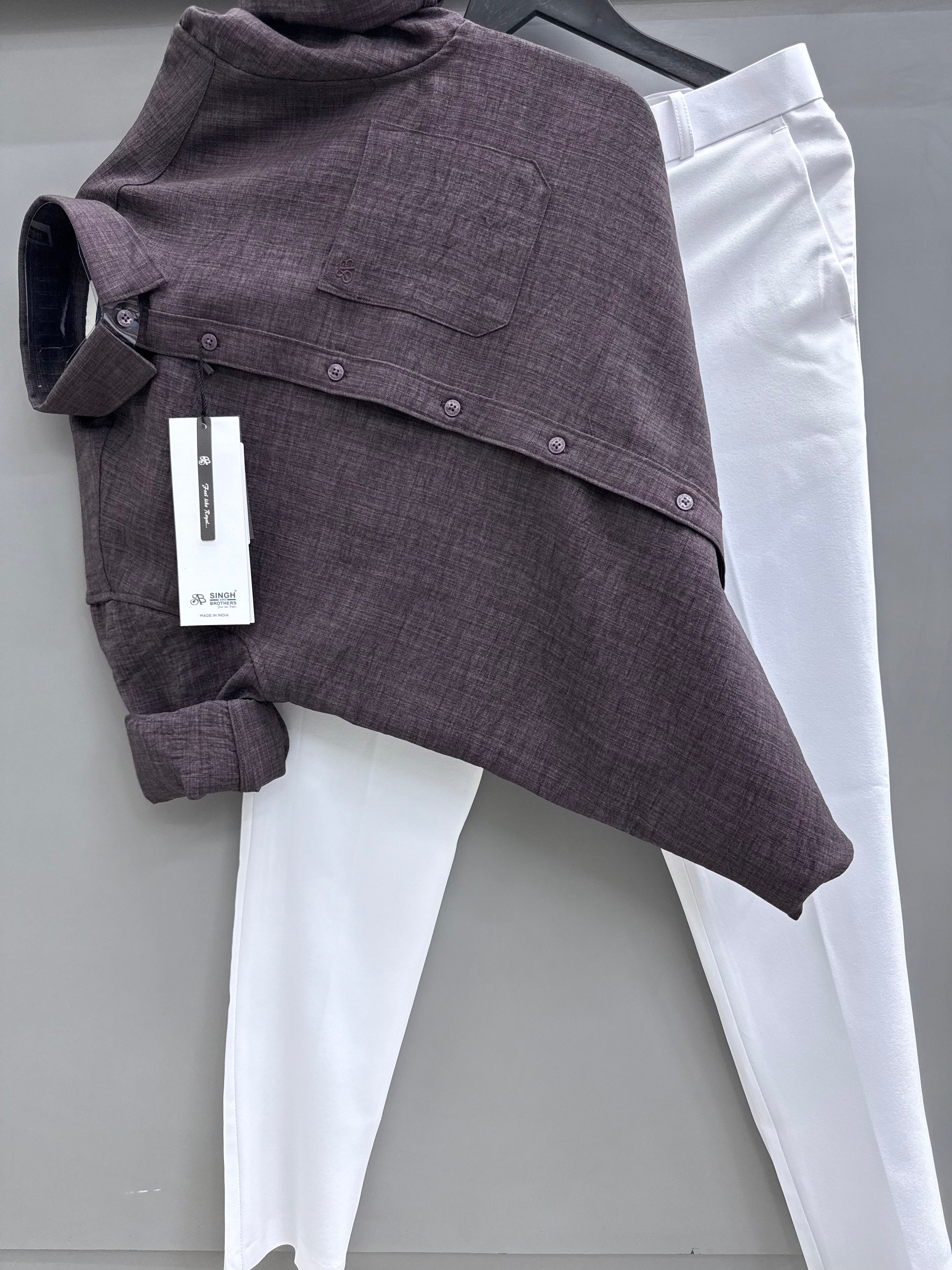 Milange linen Shirt With Trouser Pant