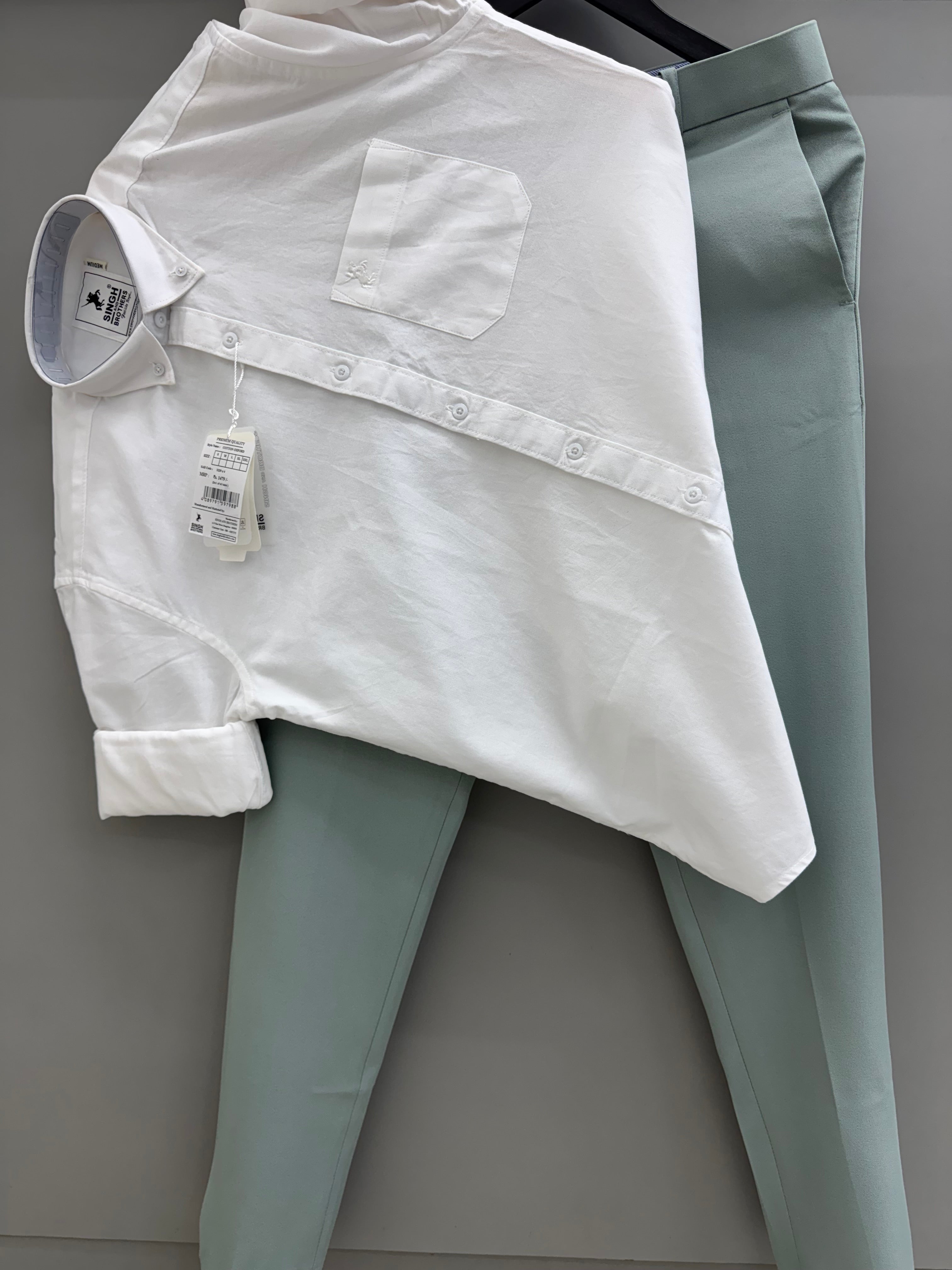 Cotton Oxford Shirt With Formal Pant