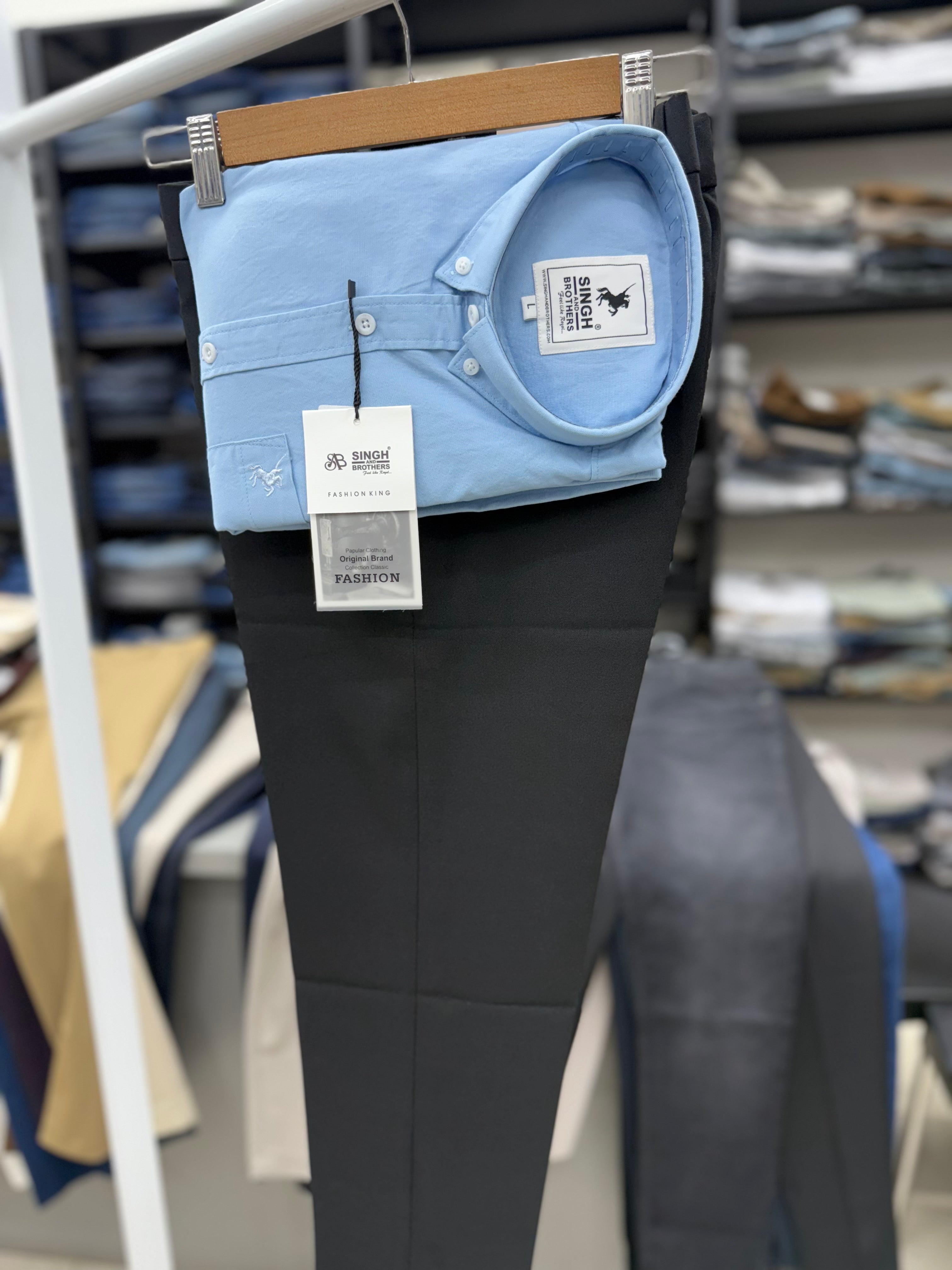 Cotton Oxford Shirt With Formal Pant