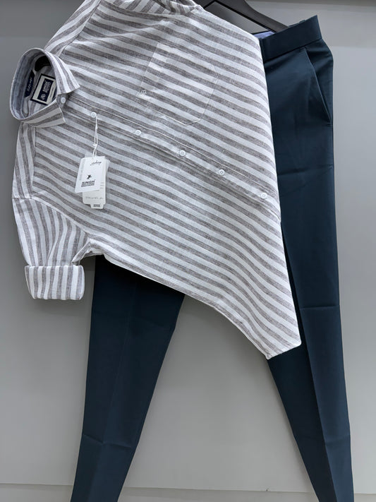 Strip Shirt With Trouser Pant