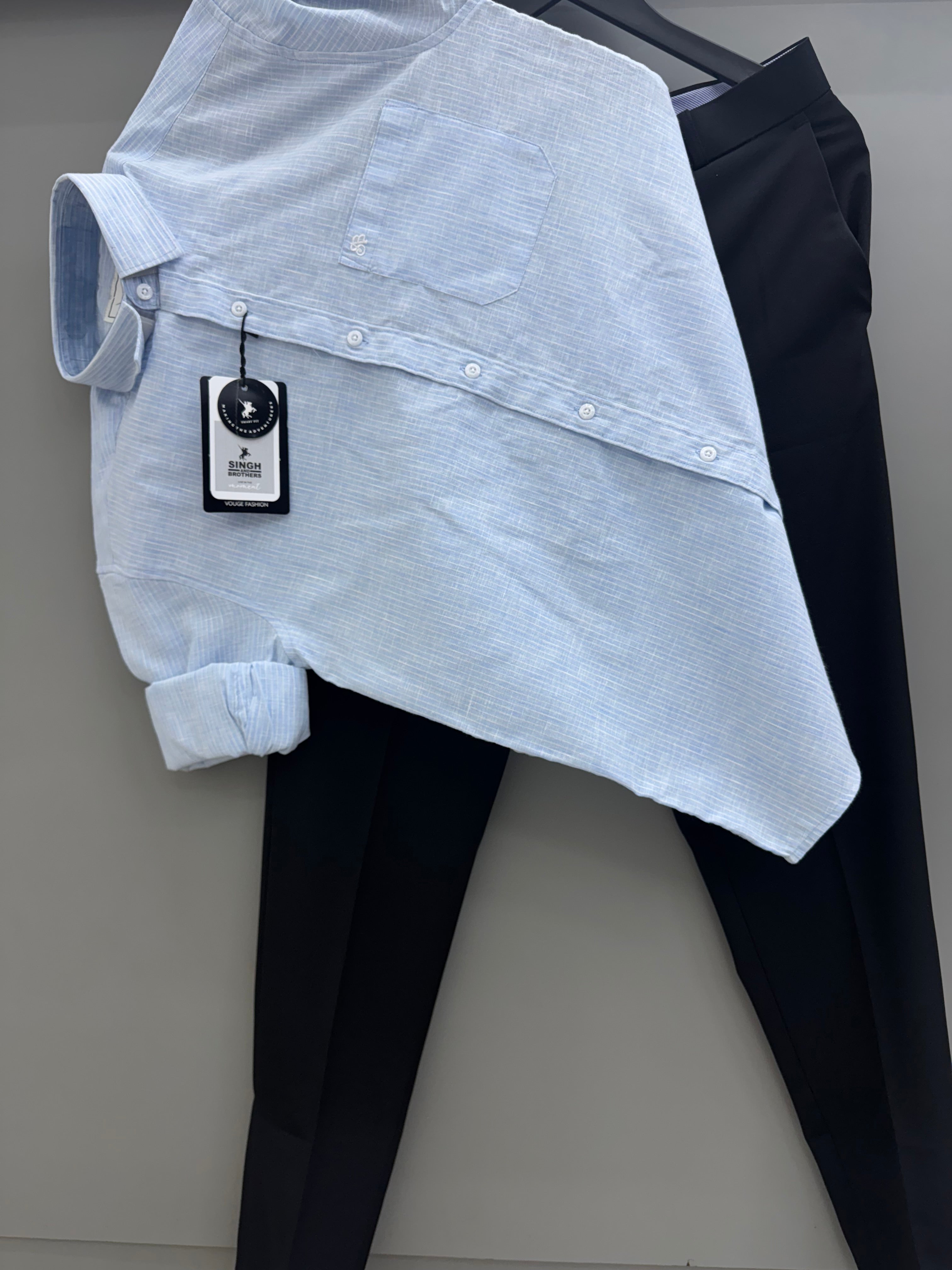 LINEN Strip Shirt With formal pant