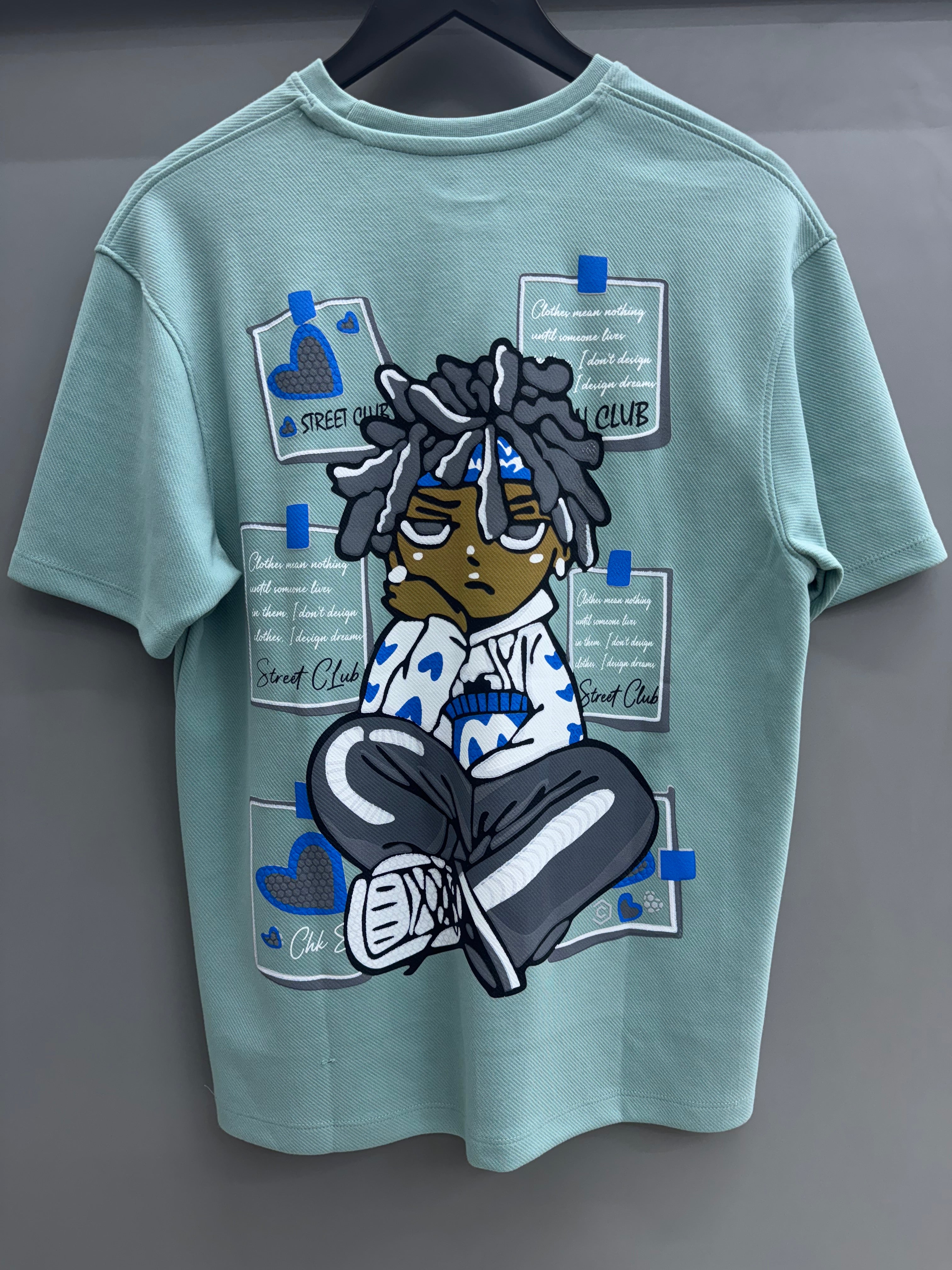 Back print mint green T-shirts