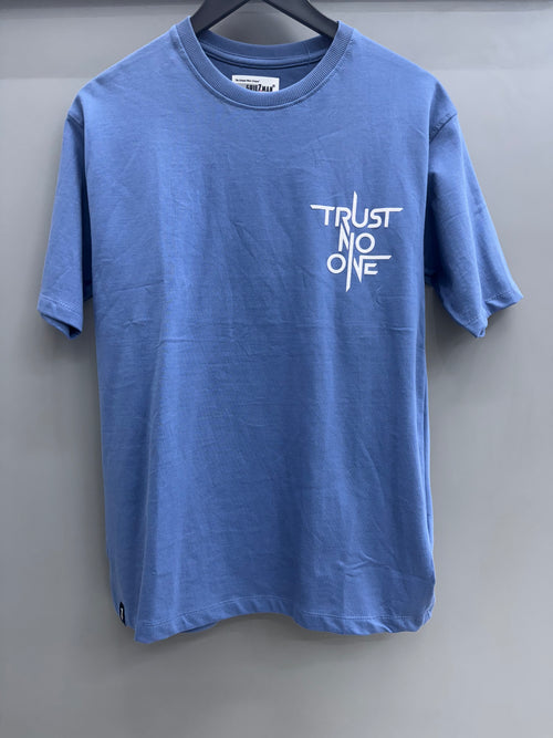 Back print blue T-shirts
