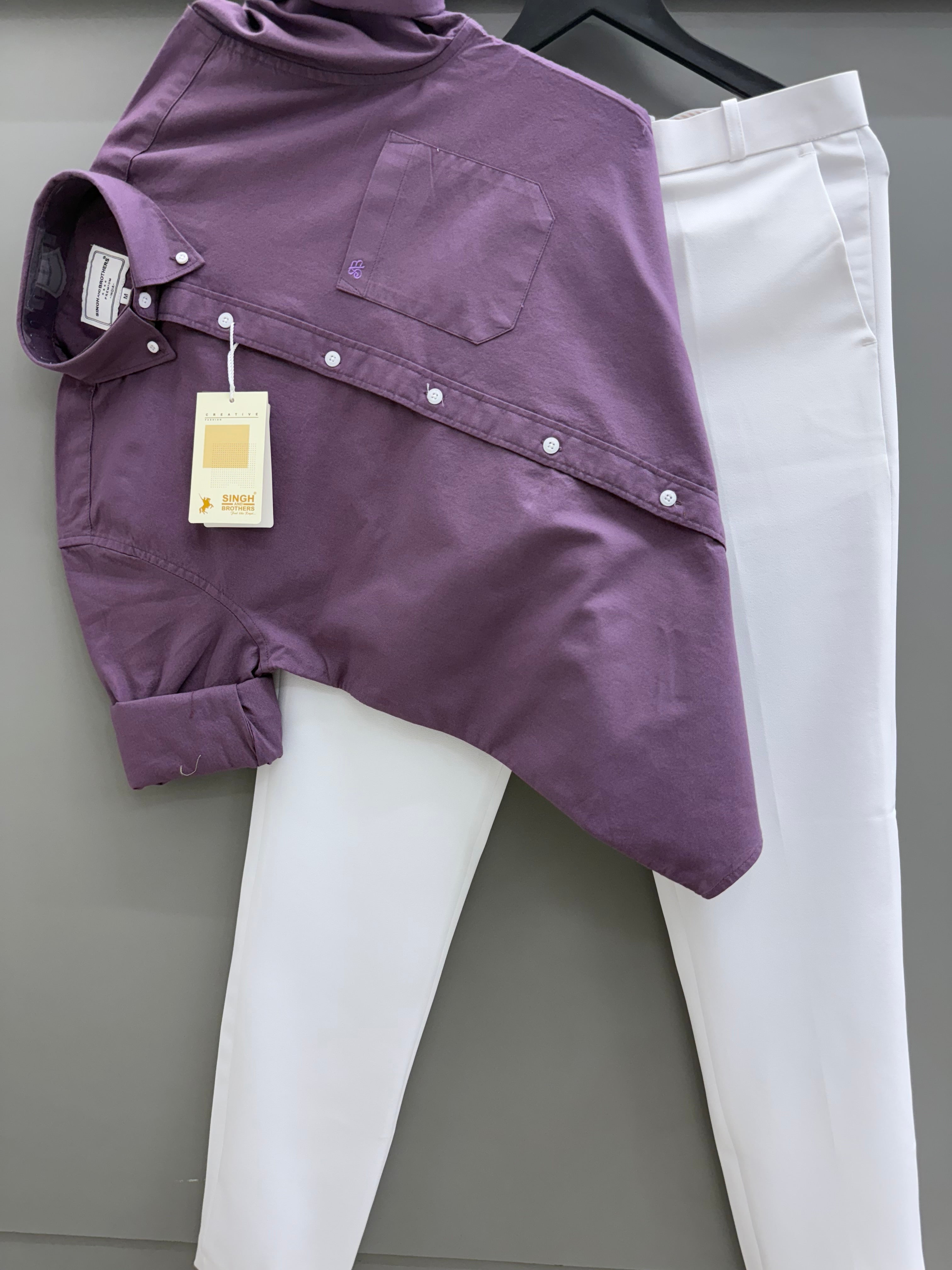 Cotton Oxford Shirt With Formal Pant