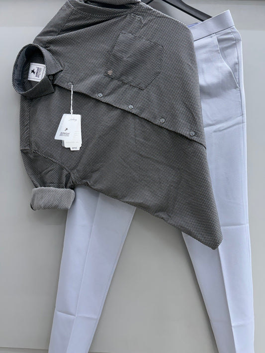 Honey Jacquard Shirt With Trouser’s
