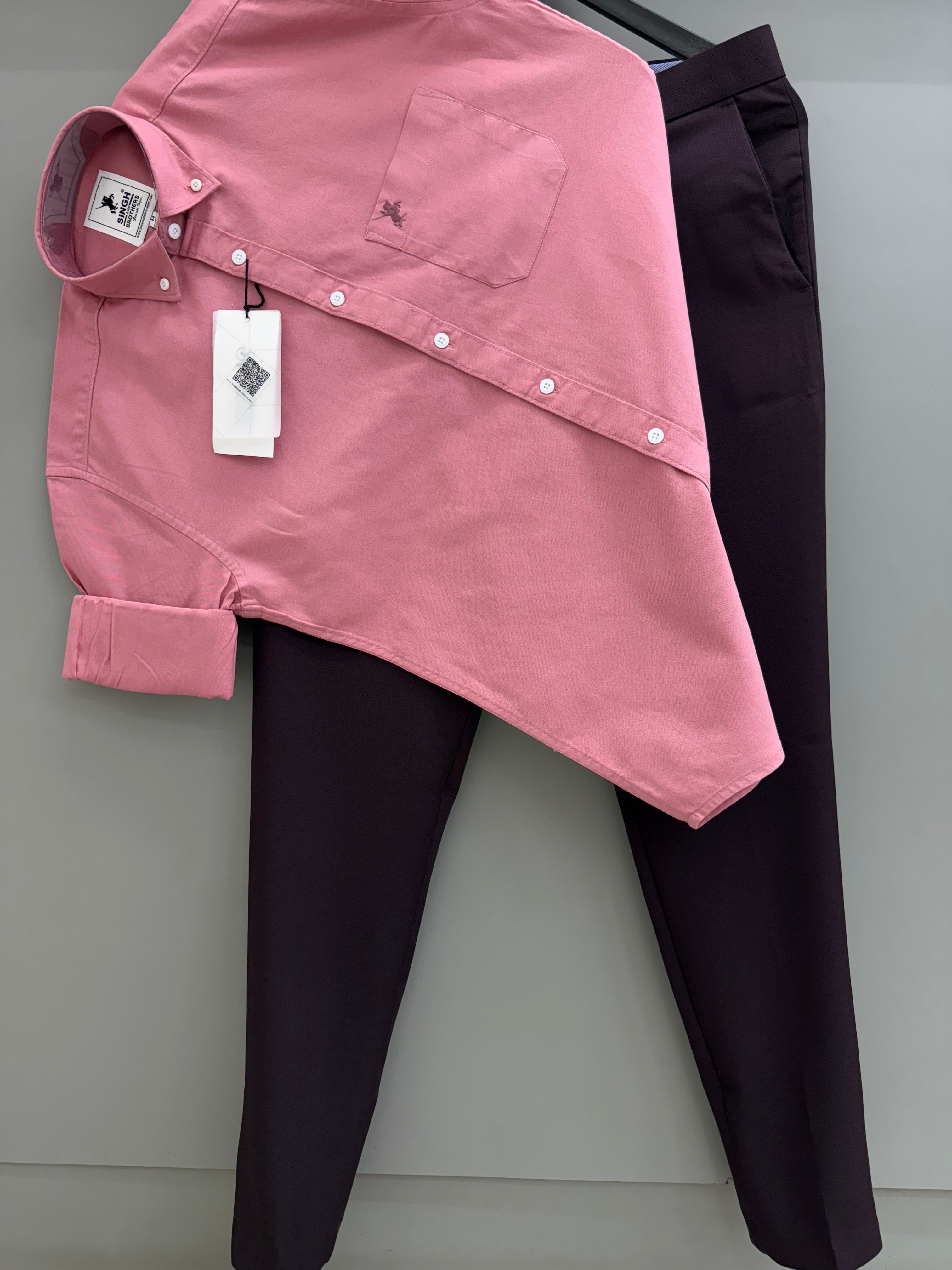 Cotton Oxford Shirt With Formal Pant
