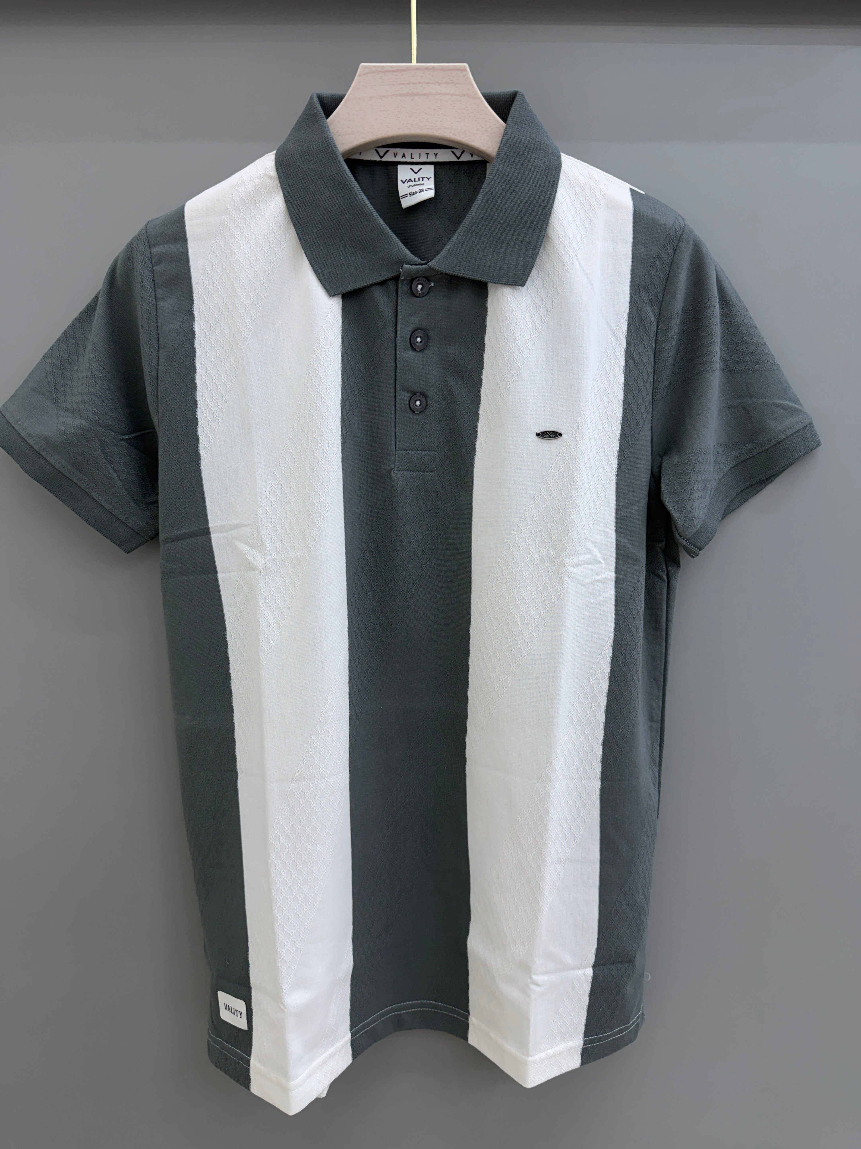 Jacquard strip T-shirts