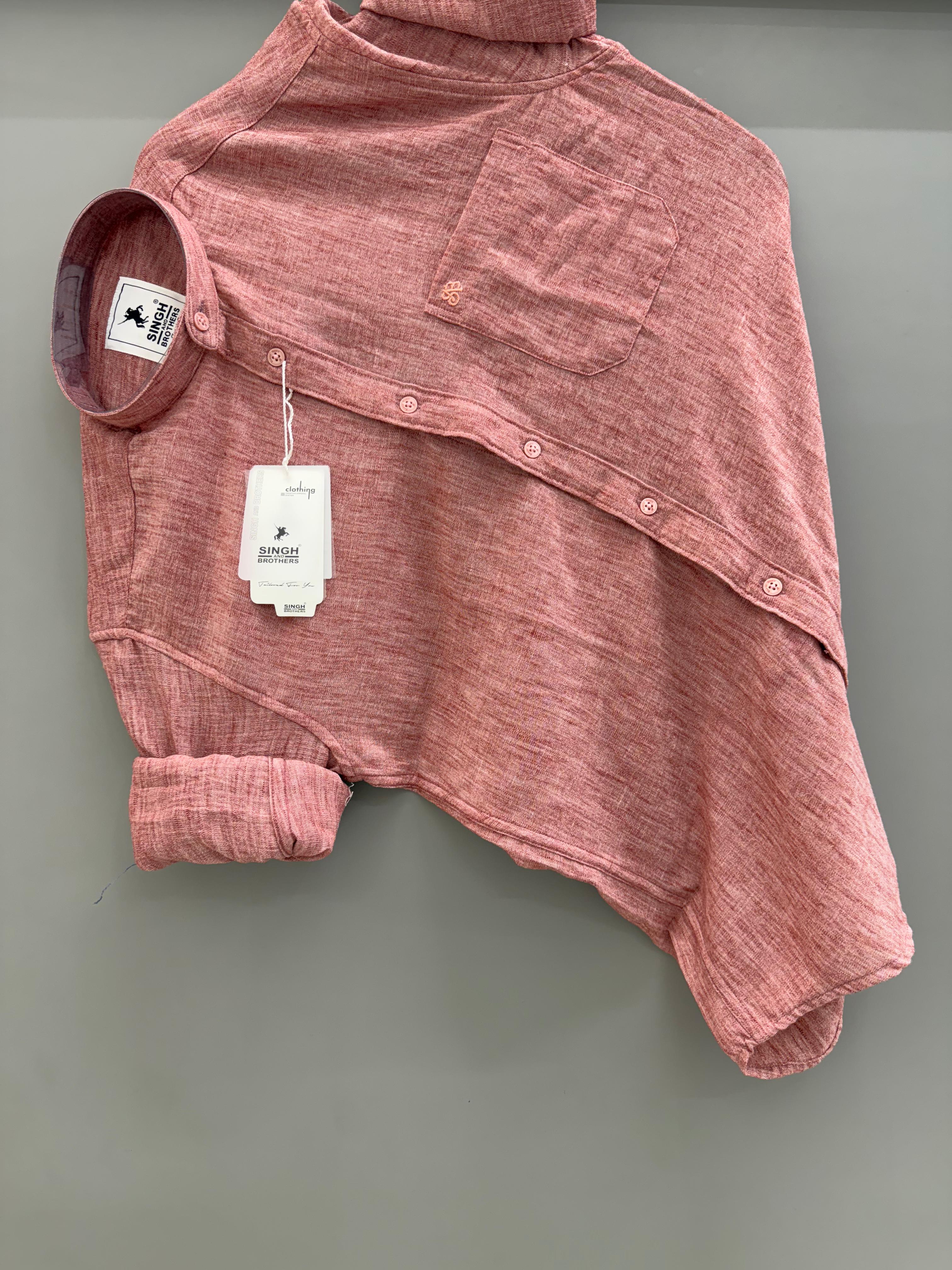 imp linen chinese collar orange