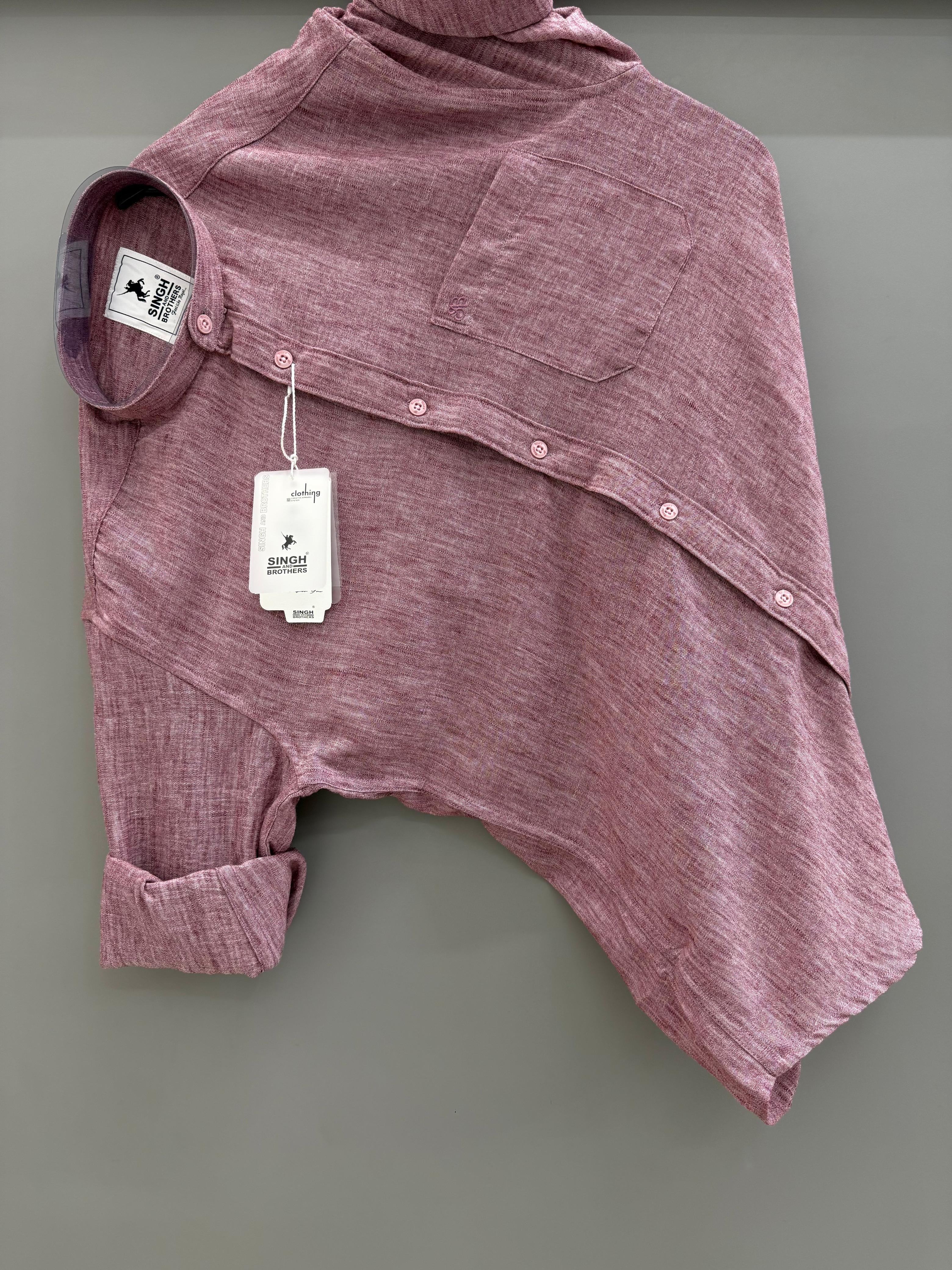 imp linen chinese collar pink