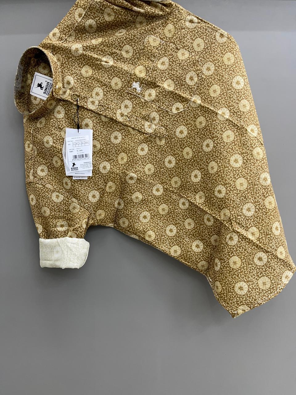 Yellow Printed Short Kurta