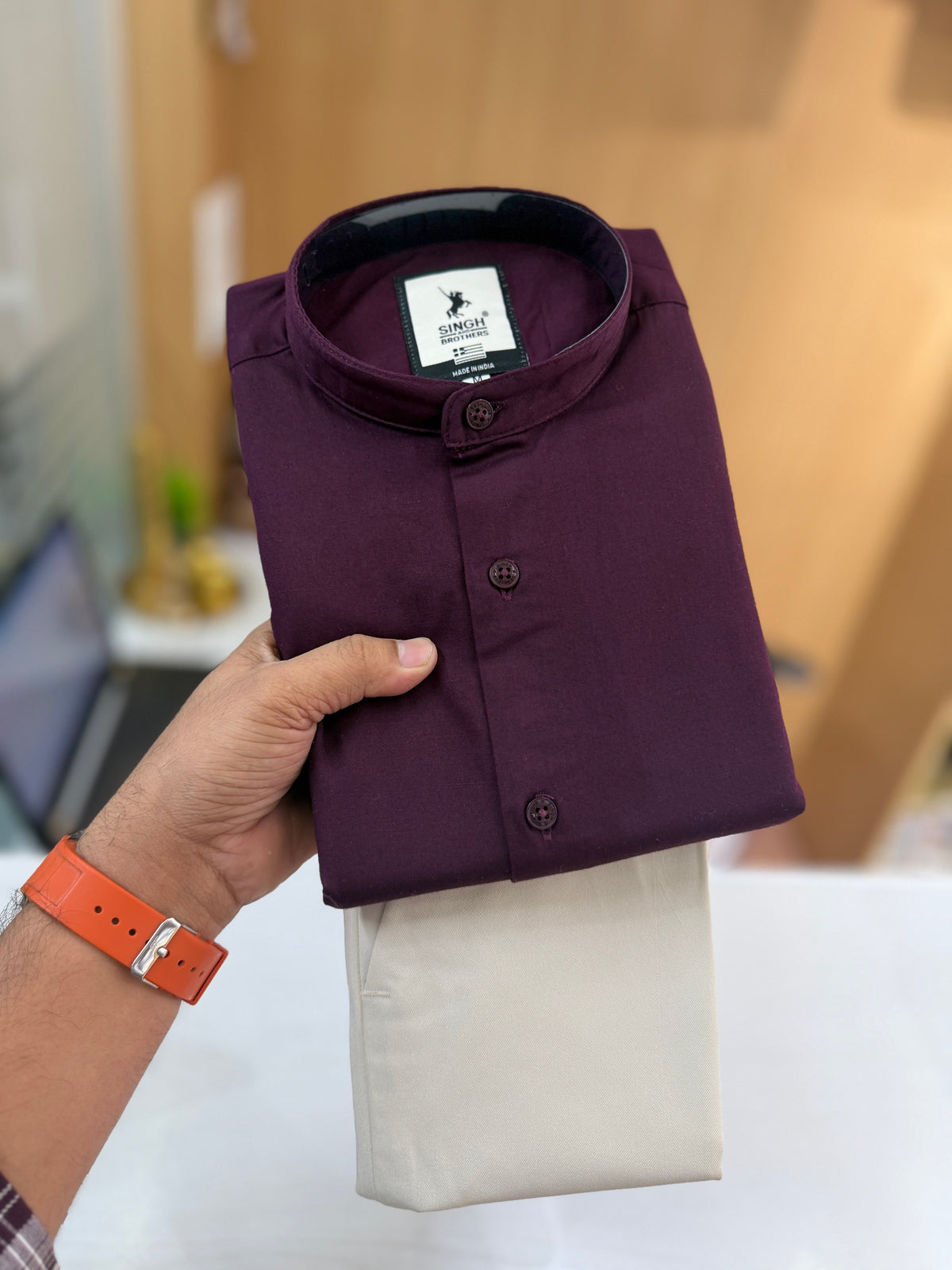 Chinese collar Shirt With Trouser pant