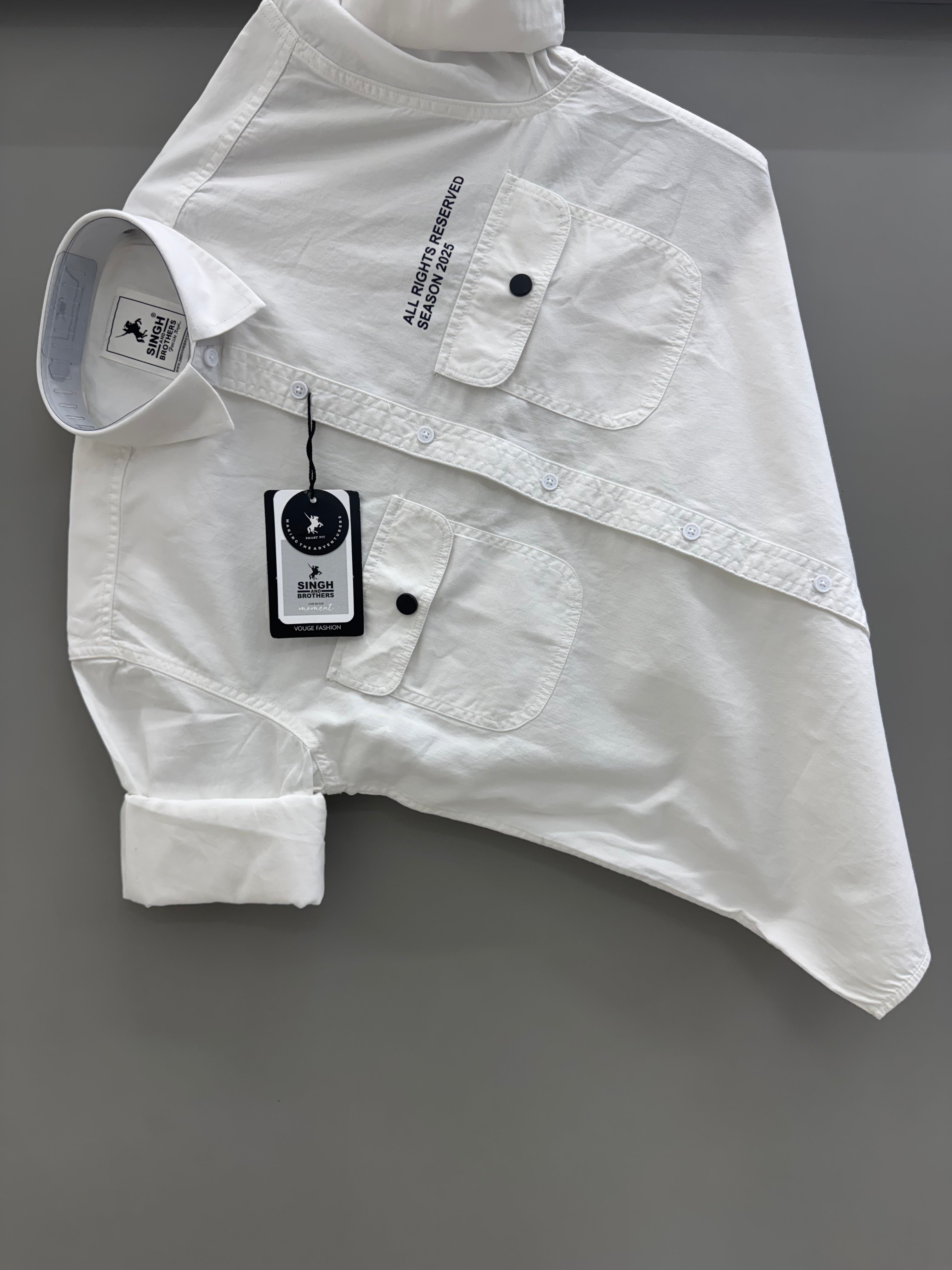 Double pocket white shirt