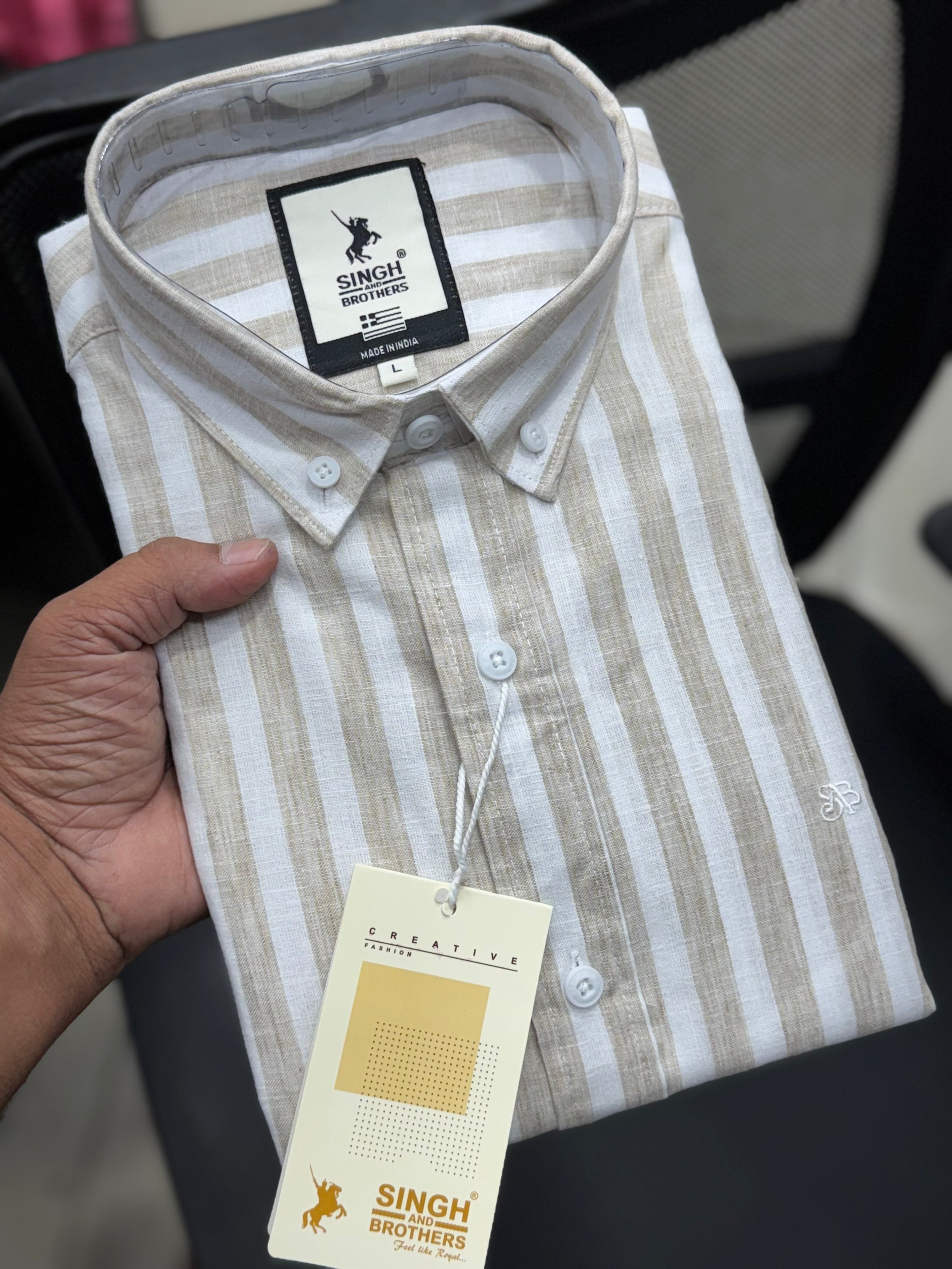 Linen strip shirt