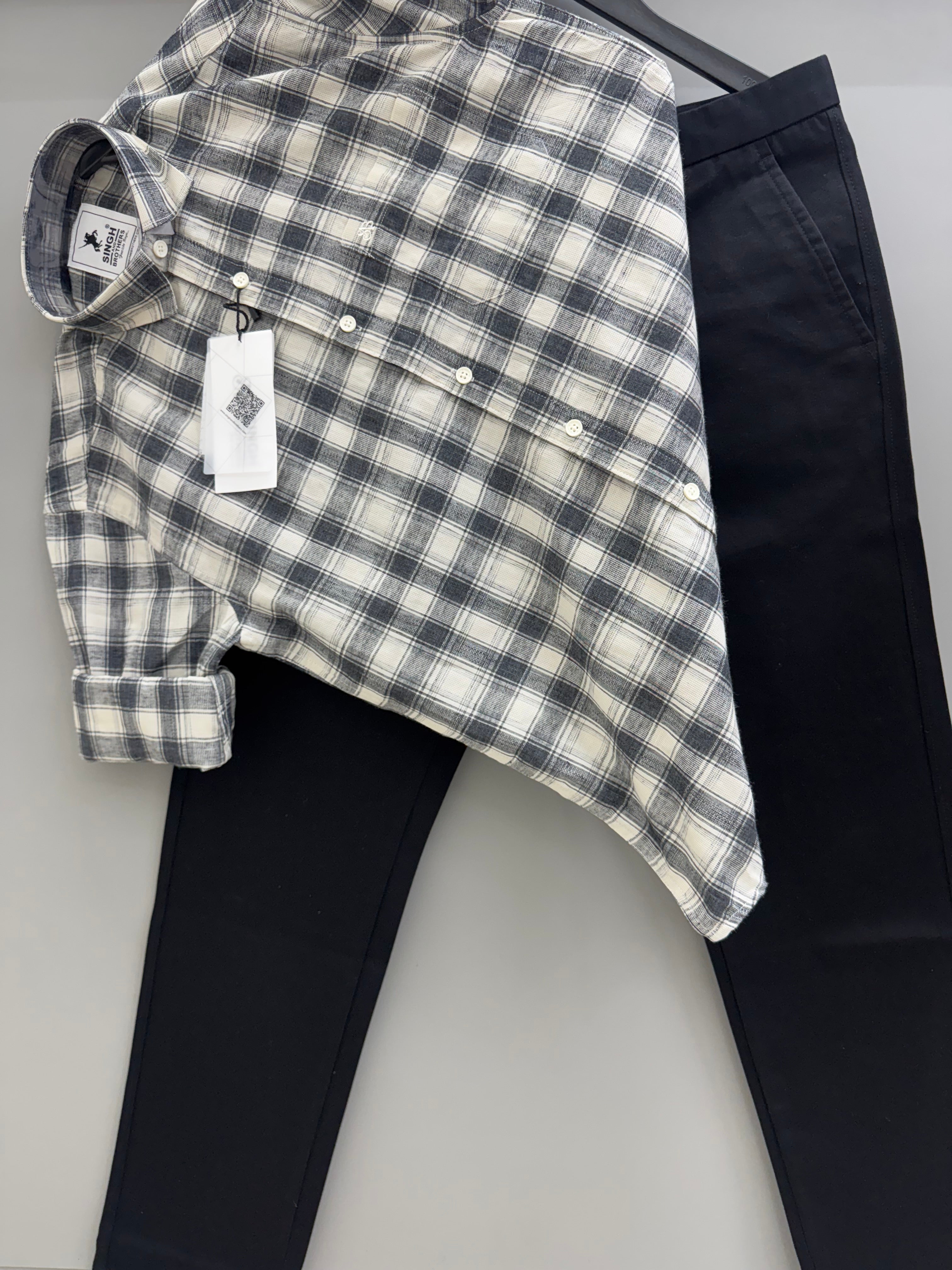Check Shirt With cotton pant