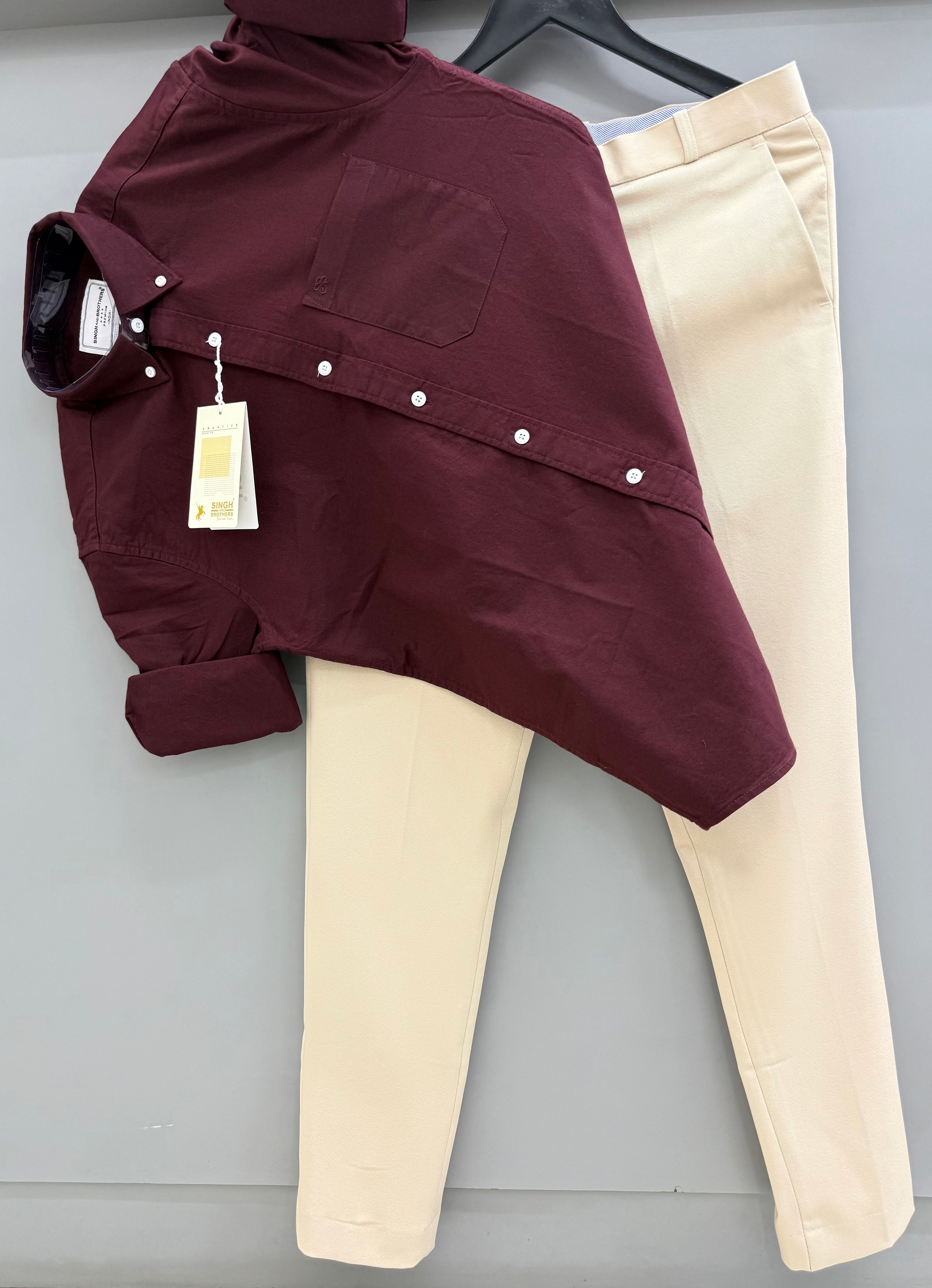 Cotton oxford shirt with formal pant