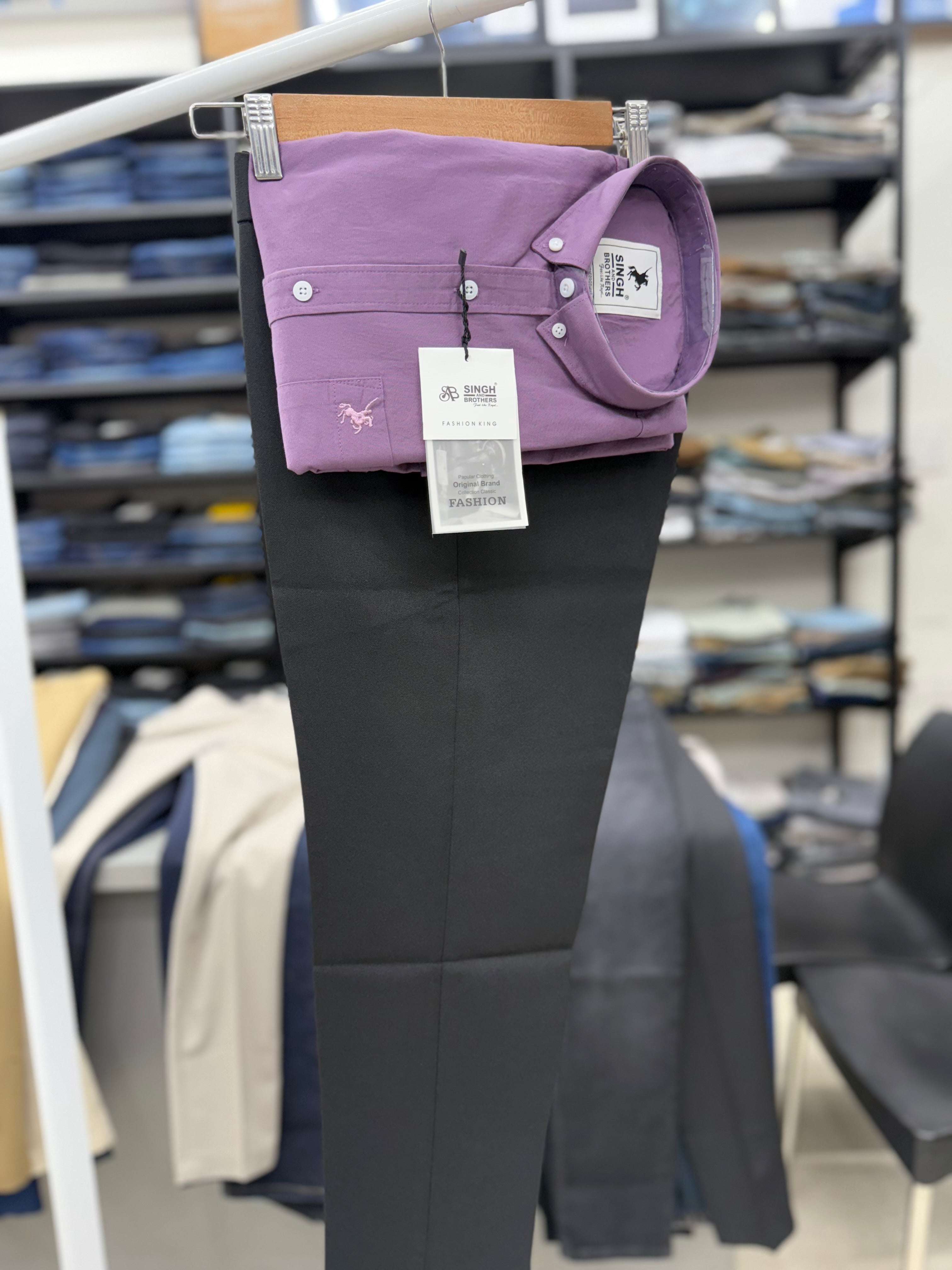 Cotton Oxford Shirt With Formal Pant