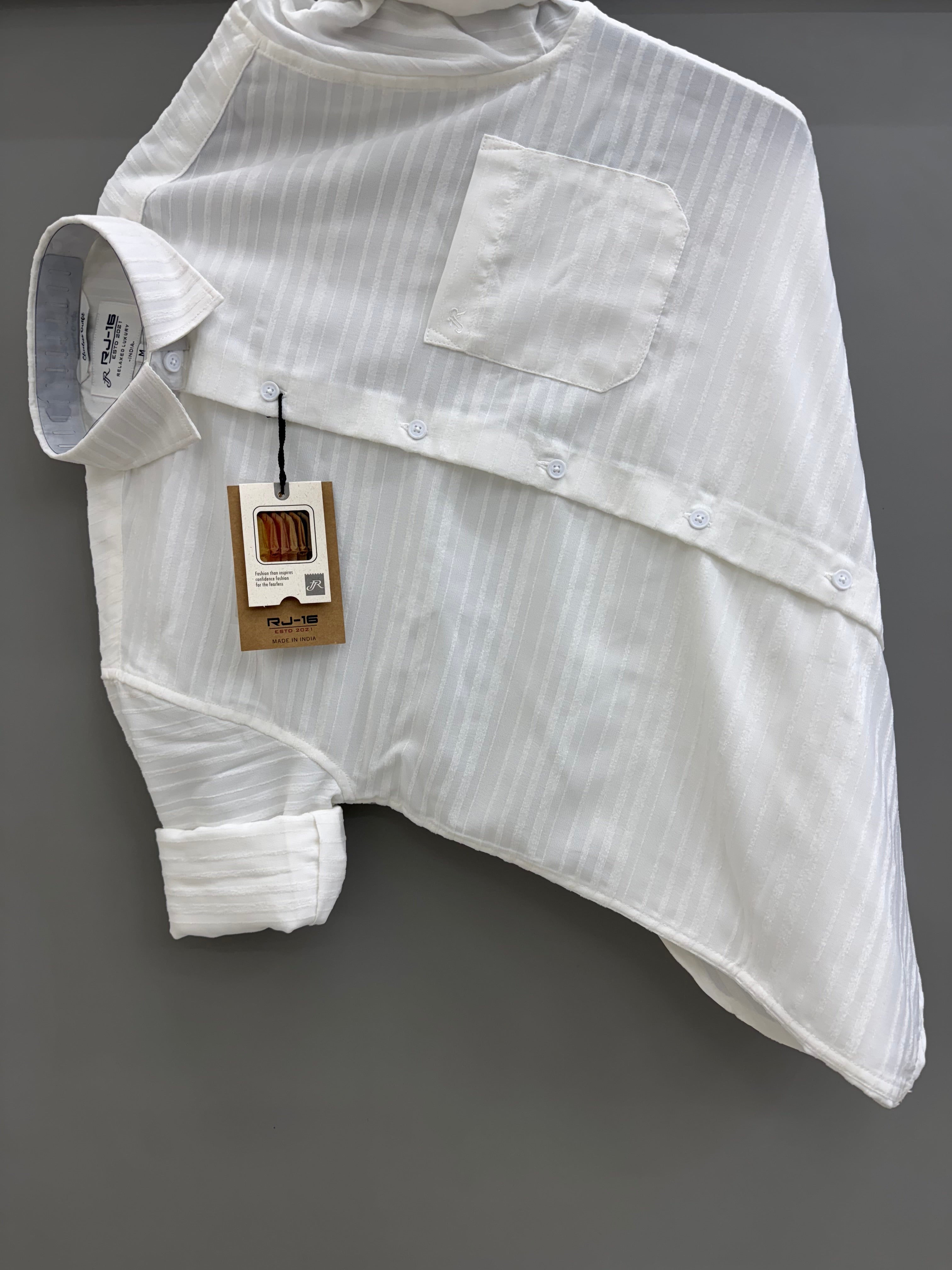 Imported jacquard white shirt