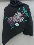 Drop Sholder Black Printed T-shirts