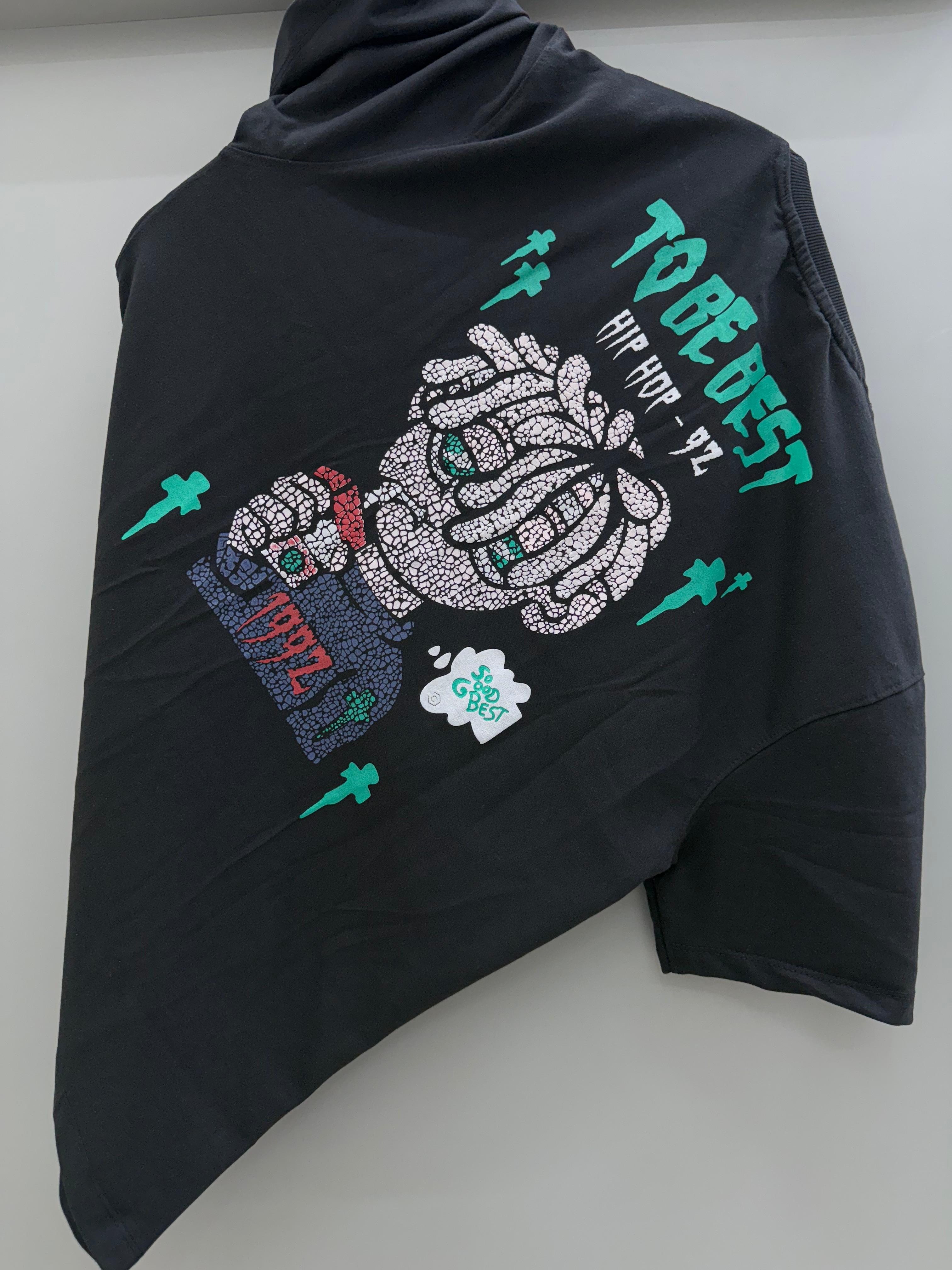Drop Sholder Black Printed T-shirts