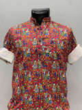 Red Printed Short Kurta