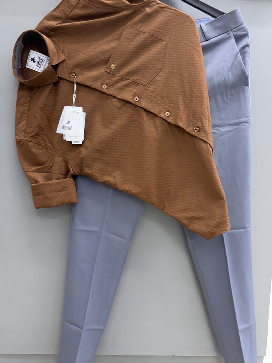 Honey Jacquard Shirt With Trouser’s