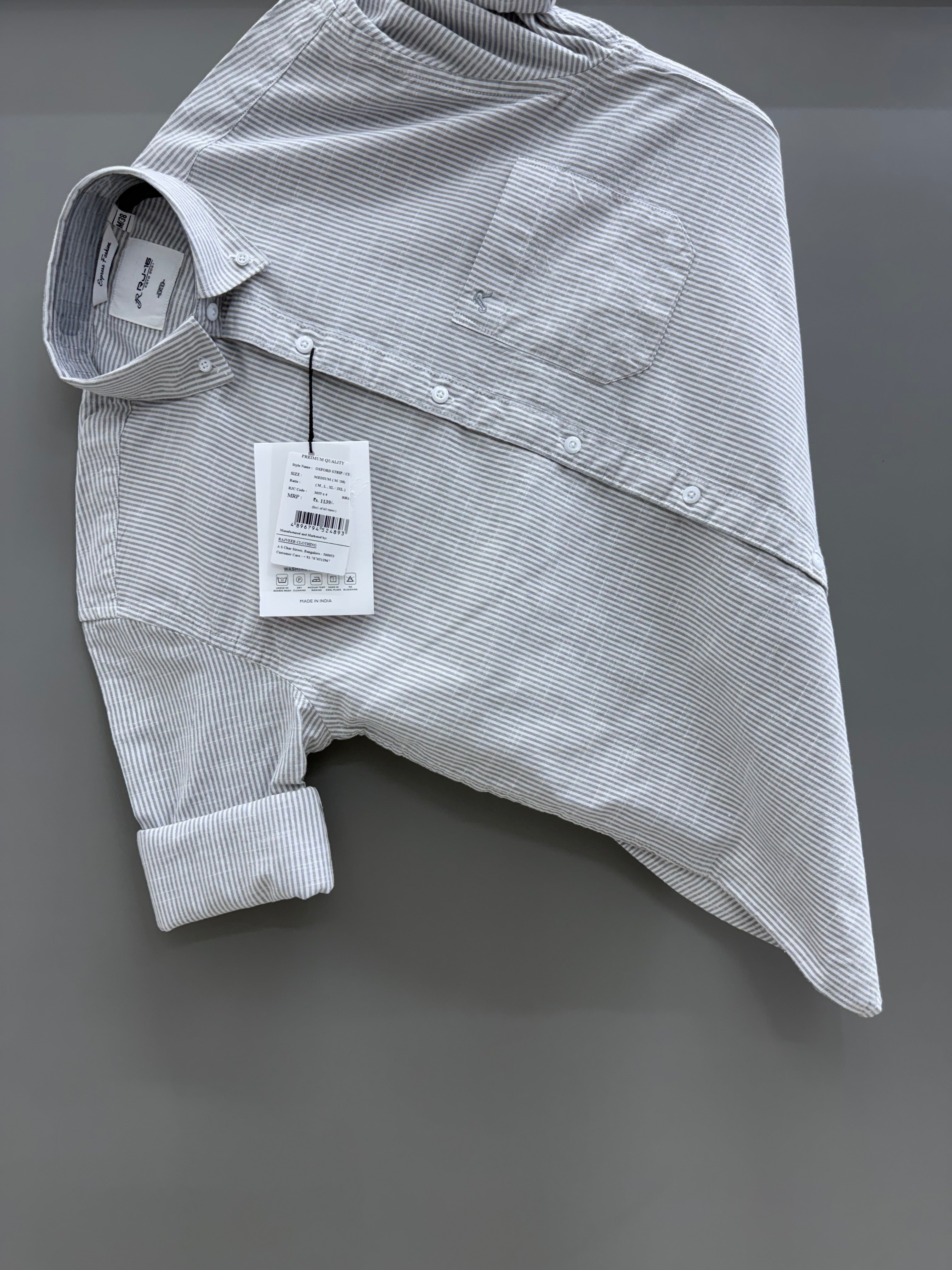 Oxford grey strip Shirt