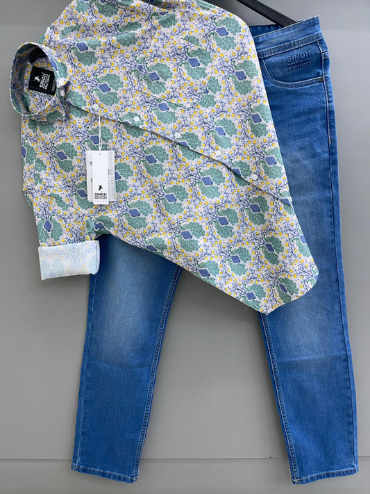 Printed Shirt with denim jeans (Combo)