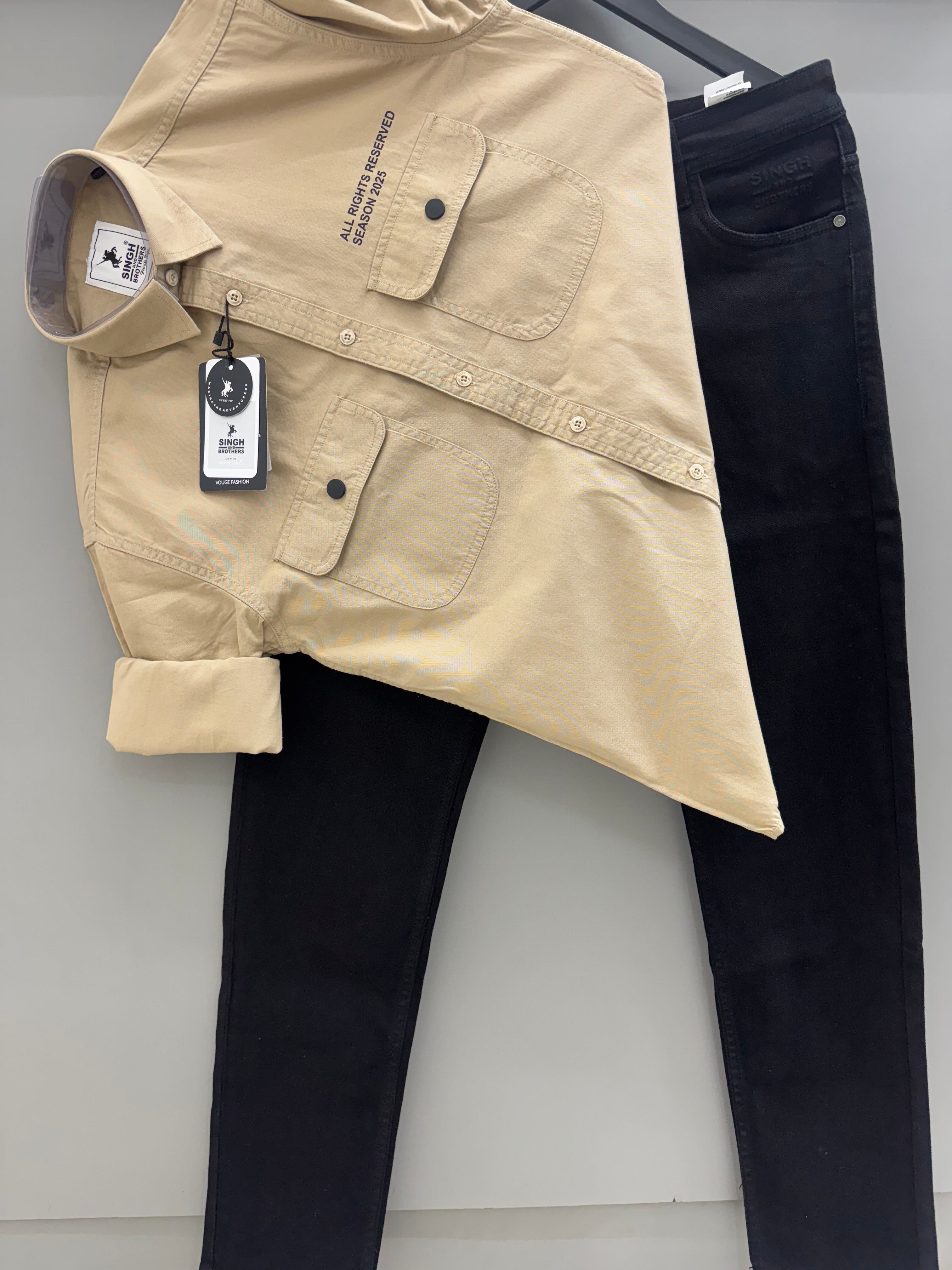 Double pocket Shirt With jeans pant
