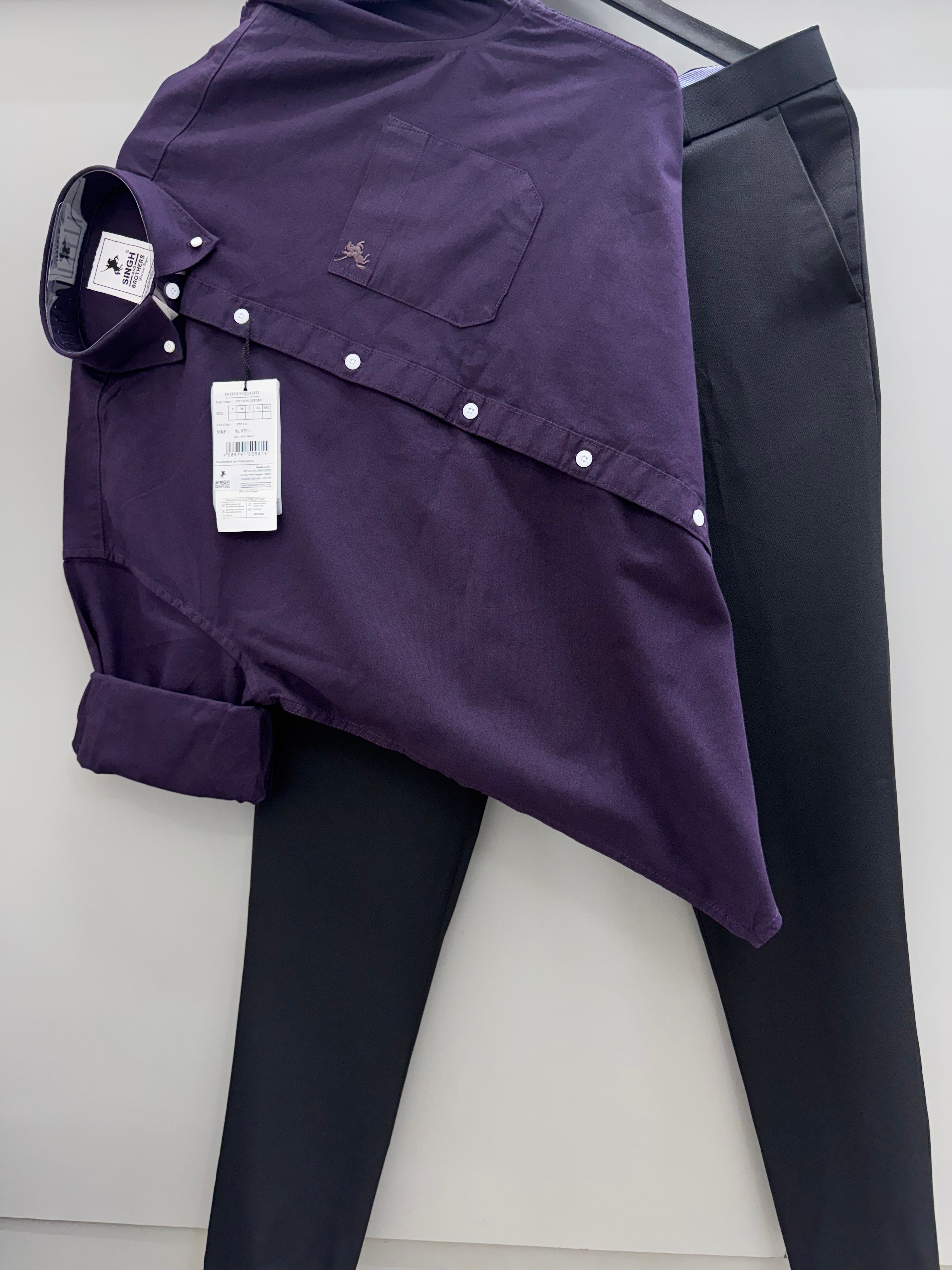 Cotton Oxford Shirt With Formal Pant