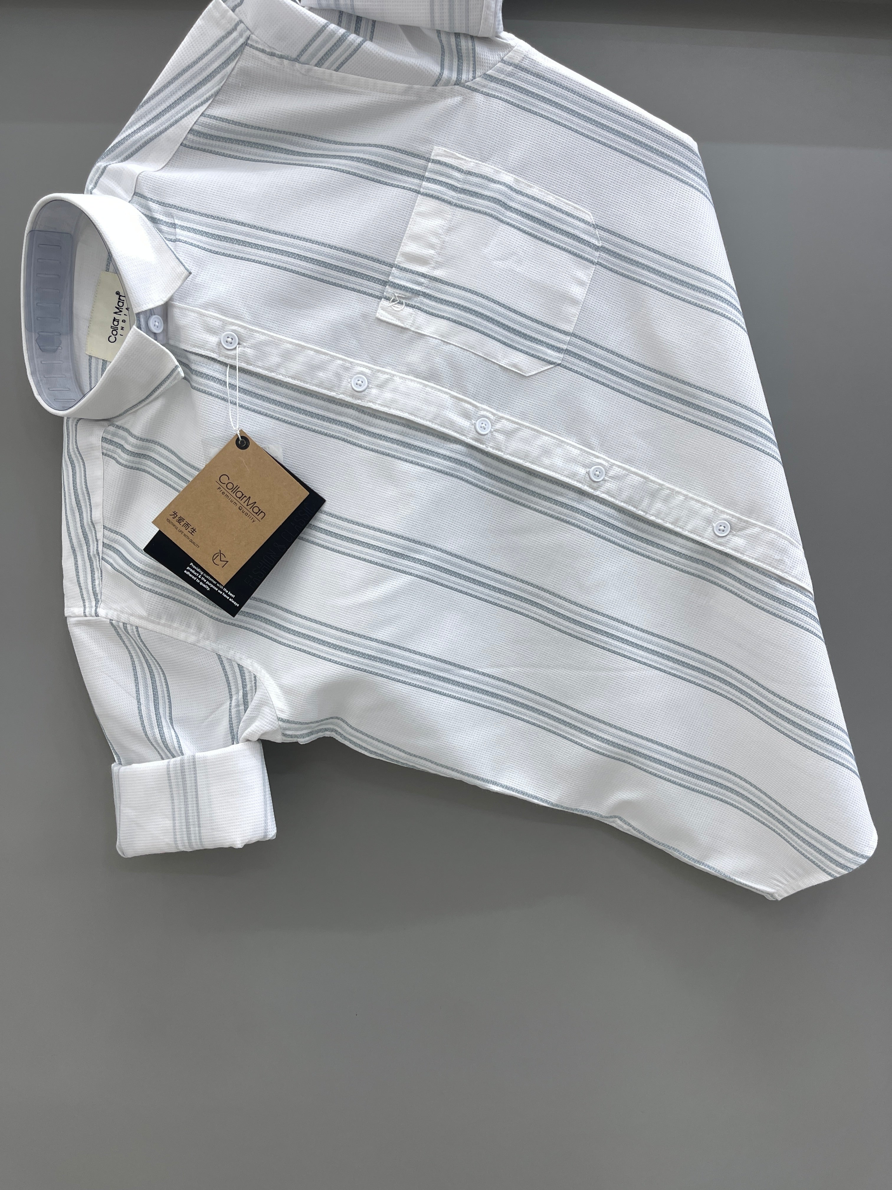 Blue grey strip Shirt