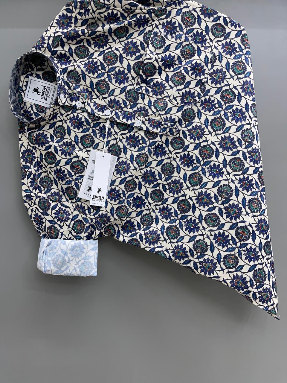 Blue Printed Short Kurta