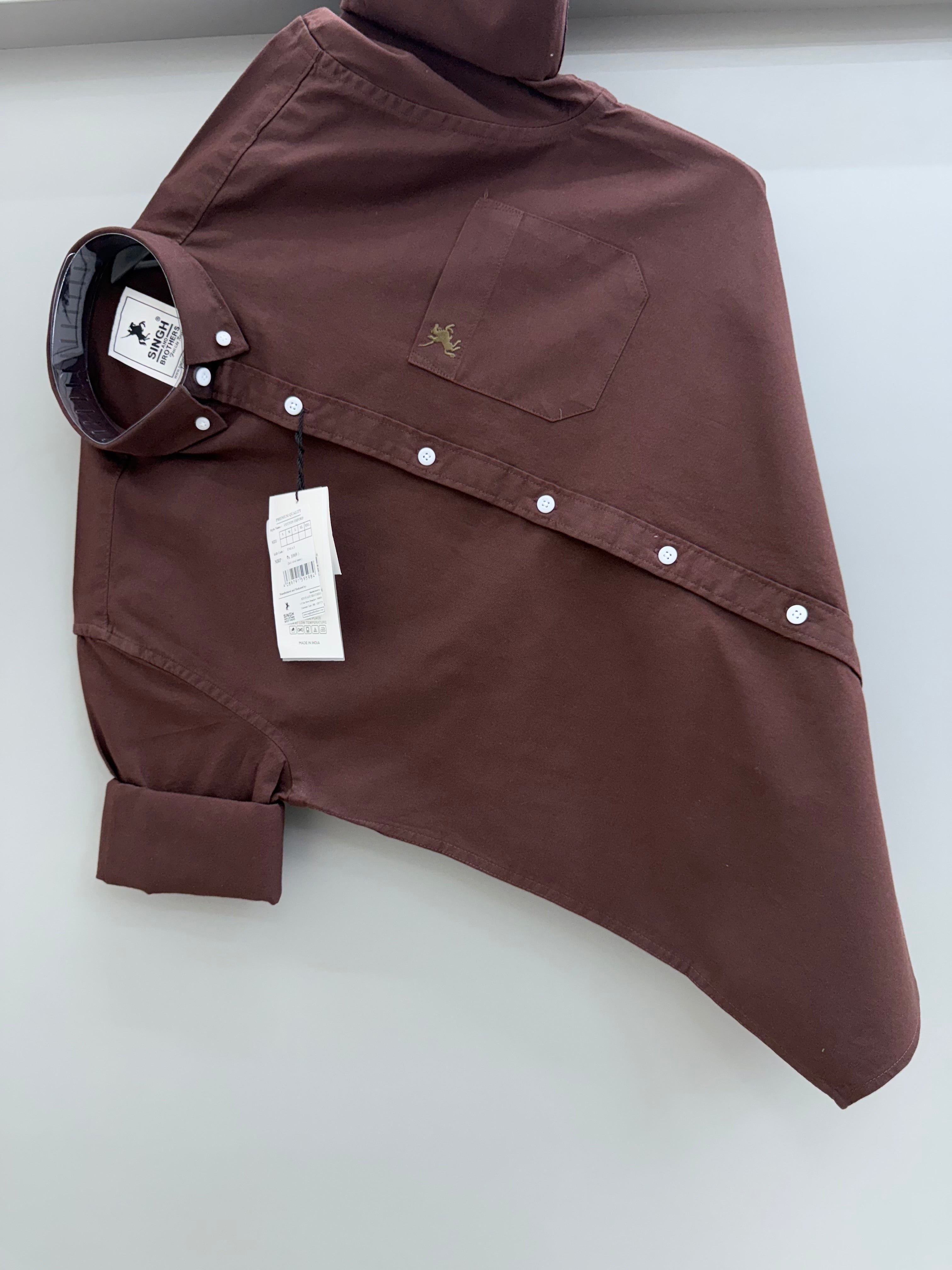 Cotton Oxford BD- Coffee Brown