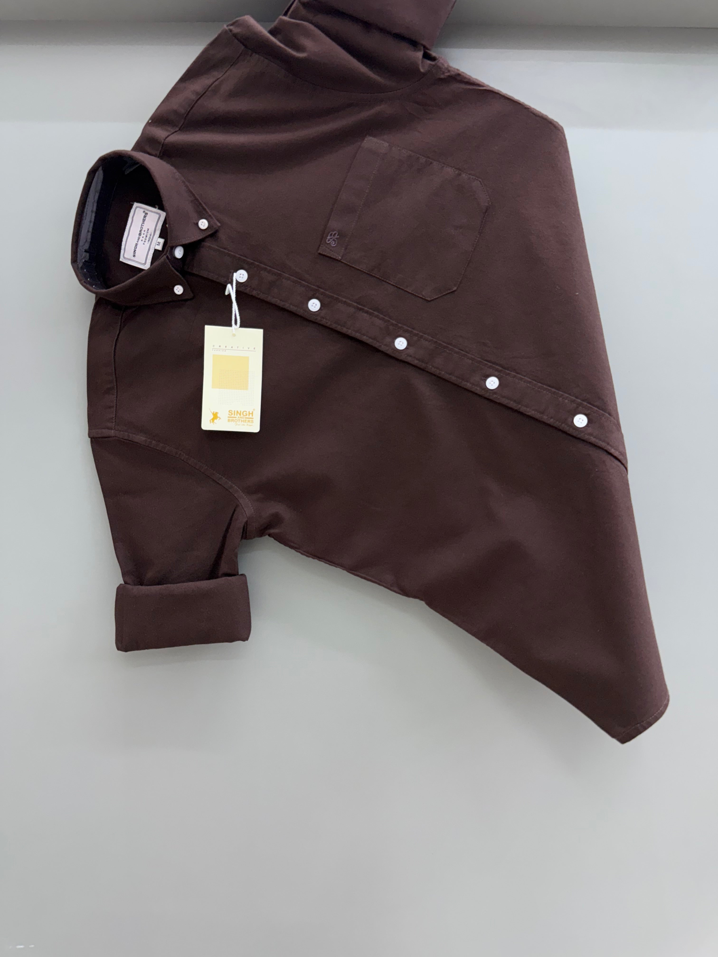 Cotton Oxford BD- Coffee Brown