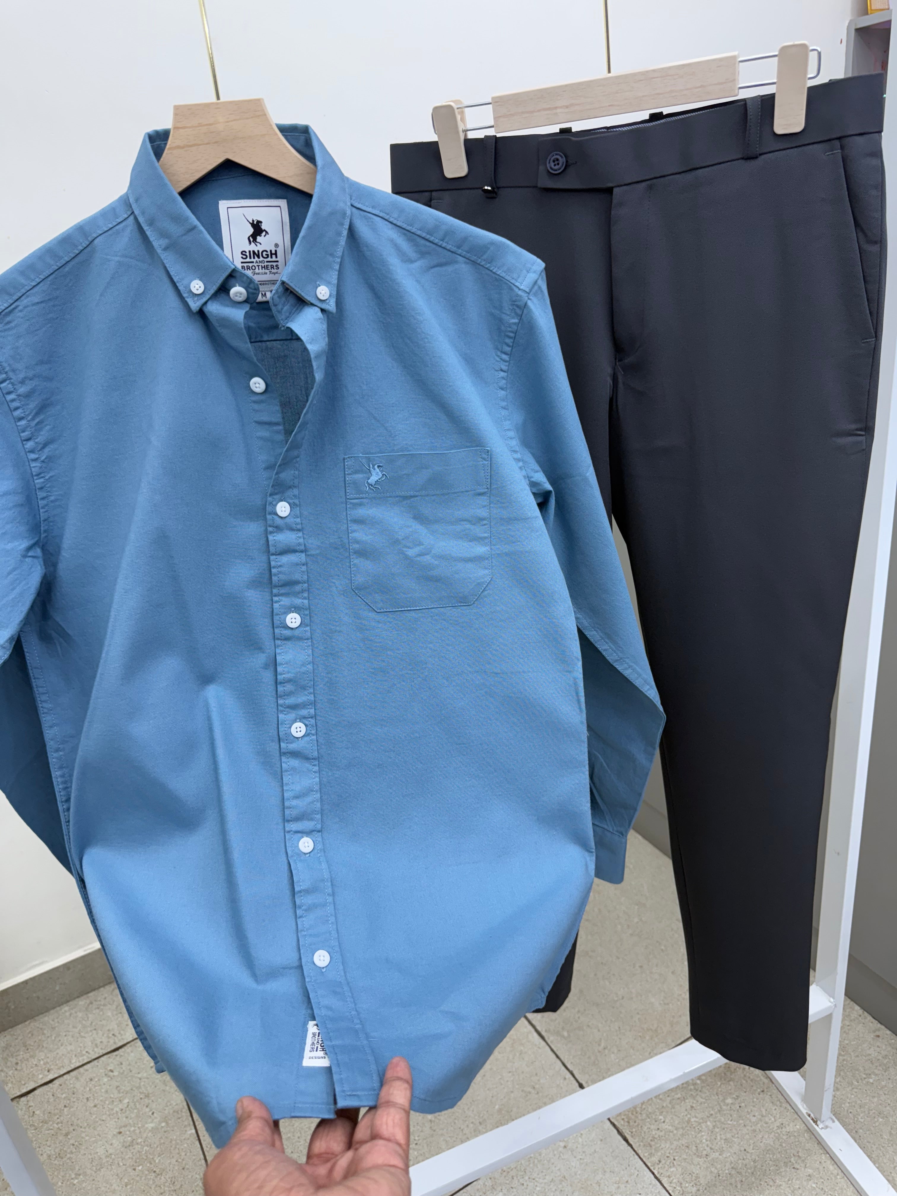 Cotton Oxford Shirt With Formal Pant