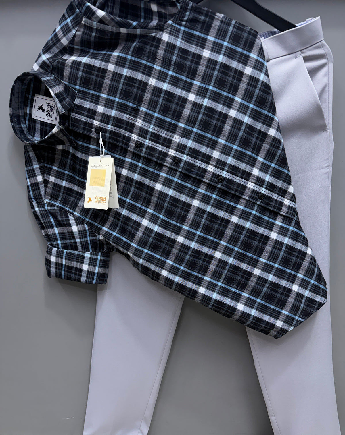 Checks shirt with pant