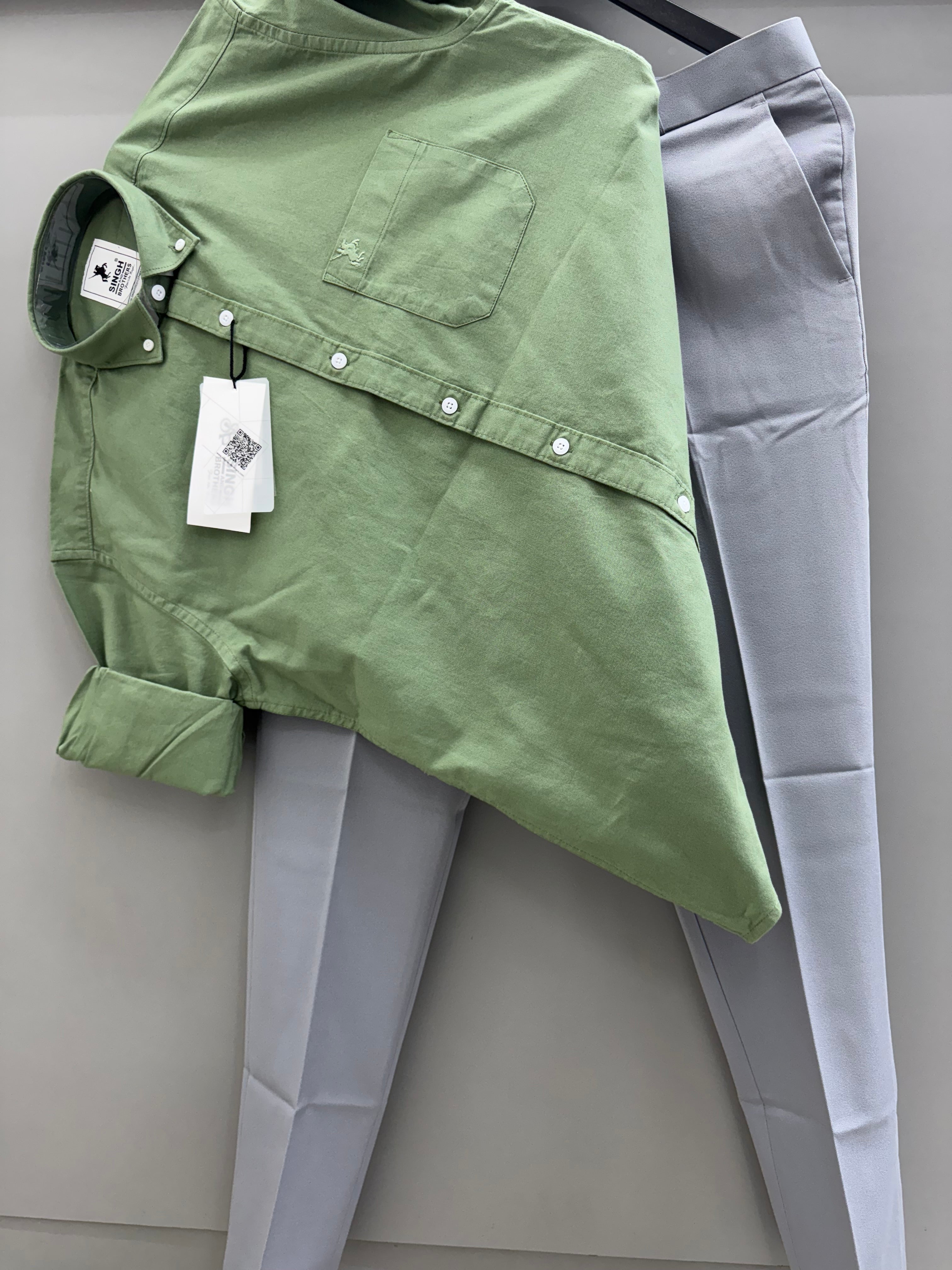 Cotton Oxford Shirt With Formal Pant