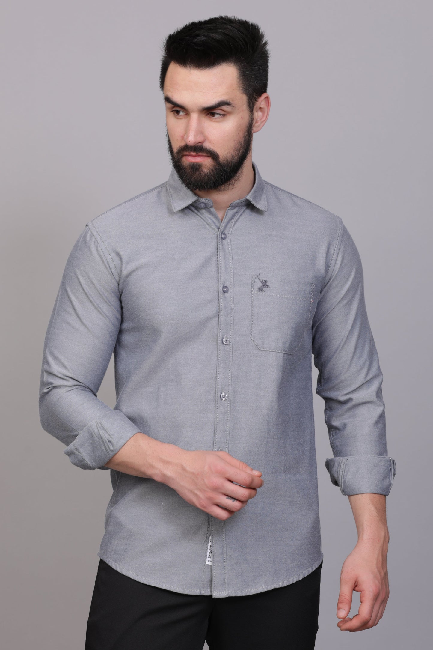 Dark Grey Plain Shirt with pant black