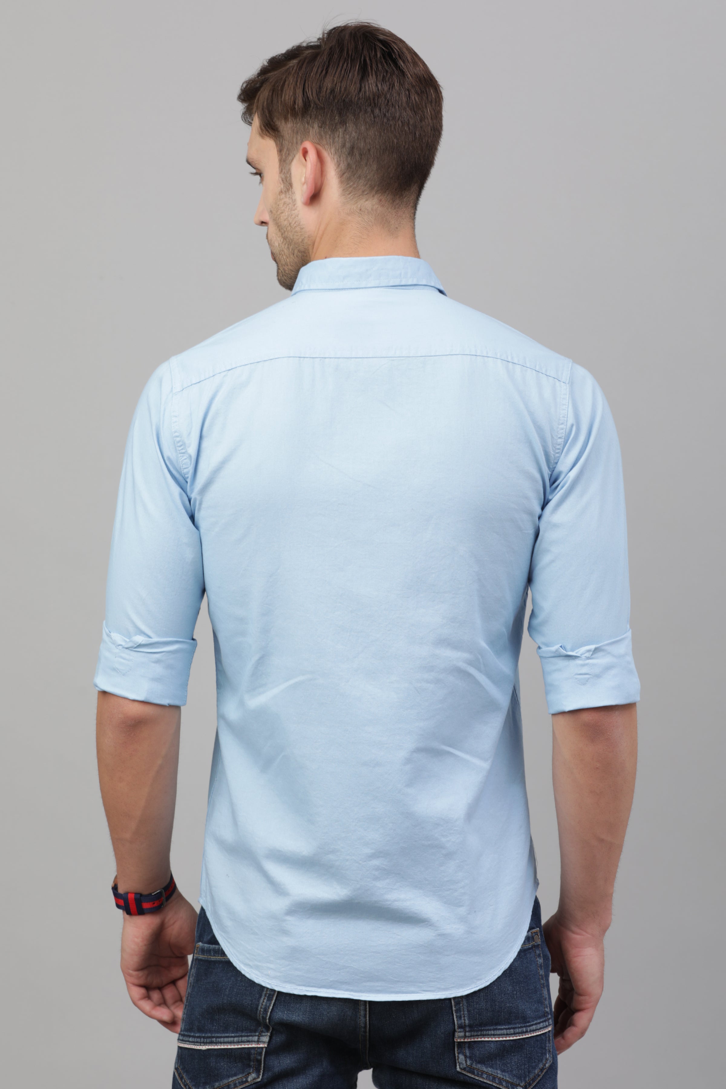 Sky blue plain discount shirt