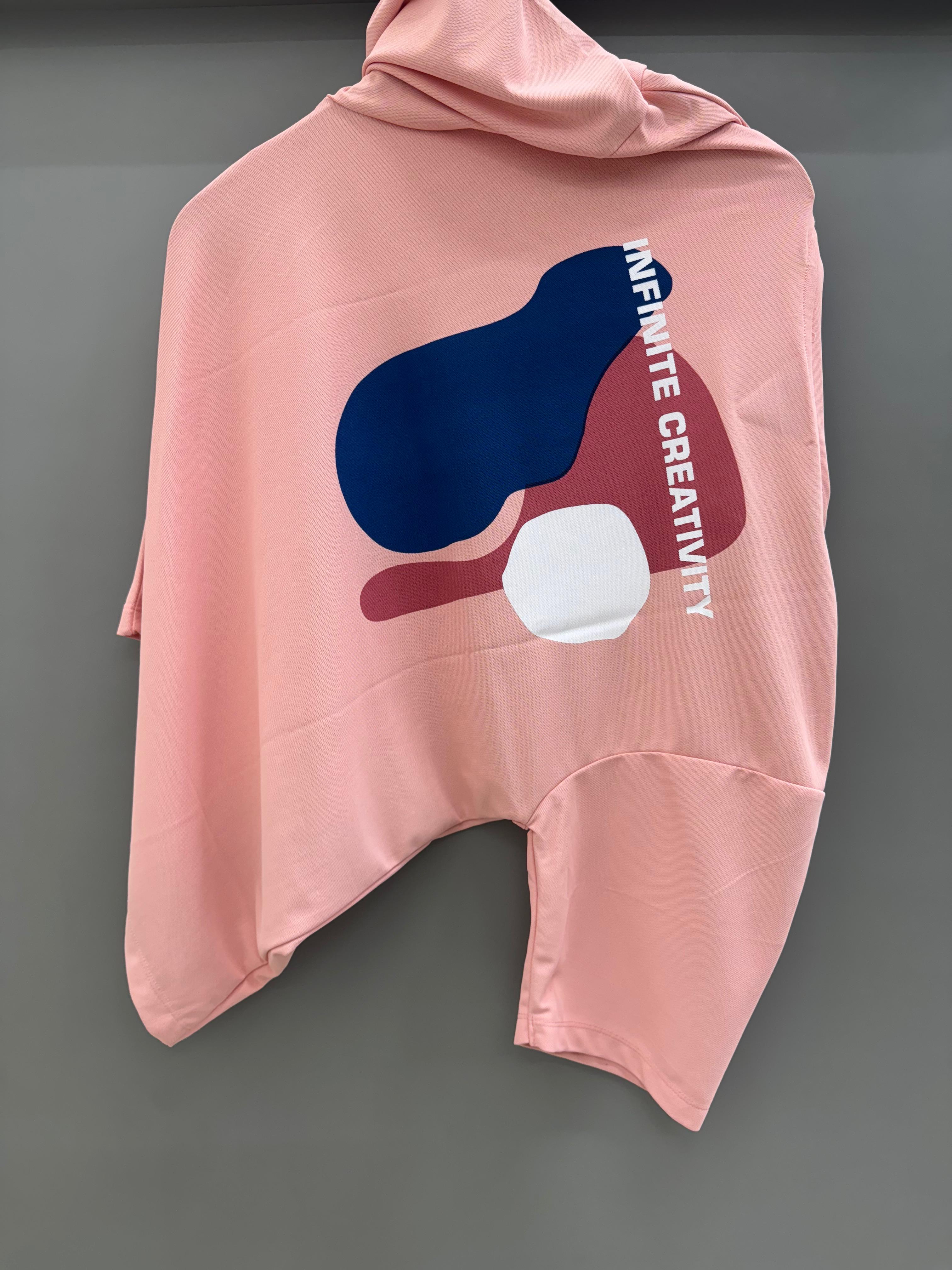 Drop Sholder Pink Printed T-shirts