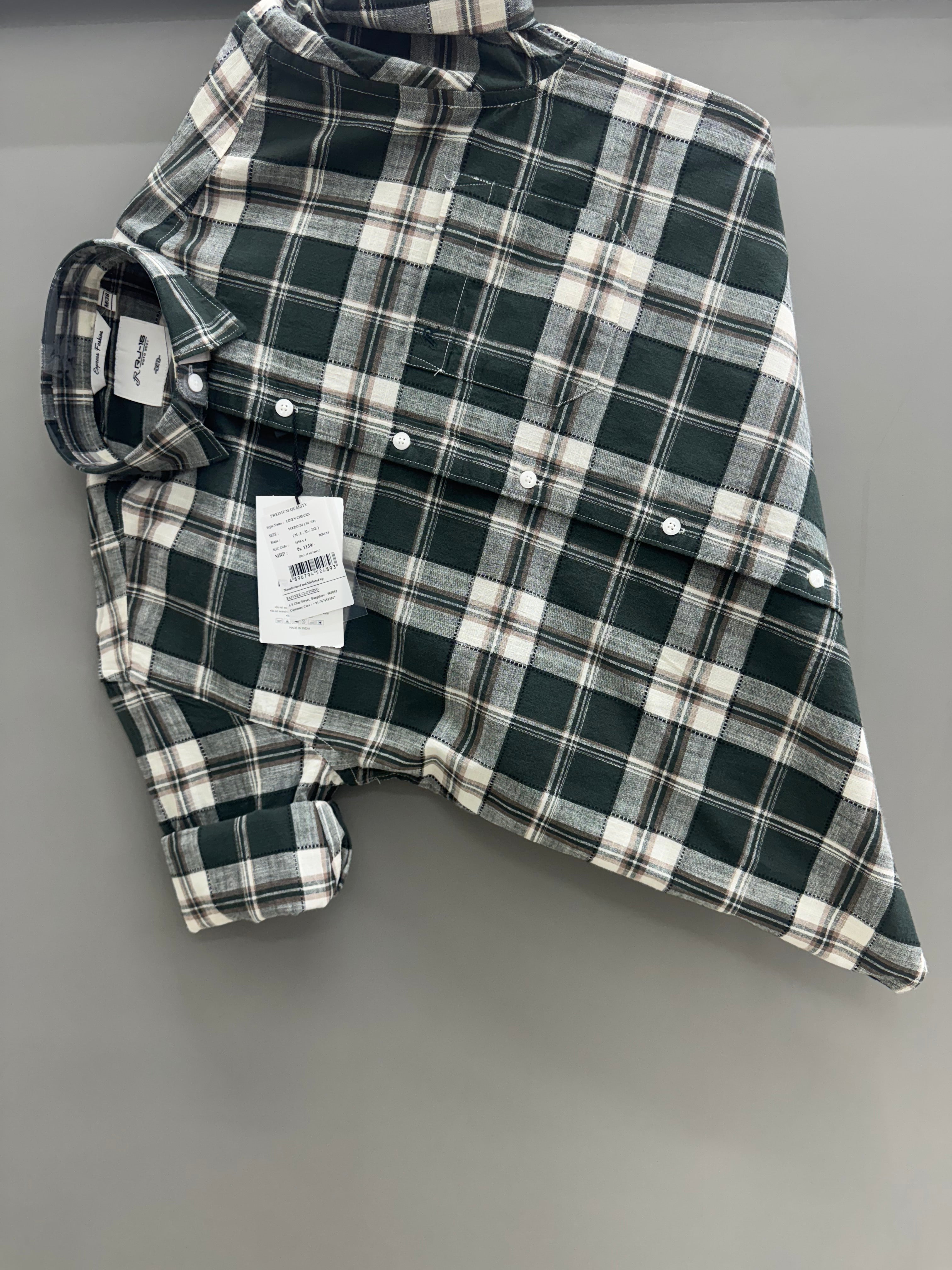 Linen check shirt