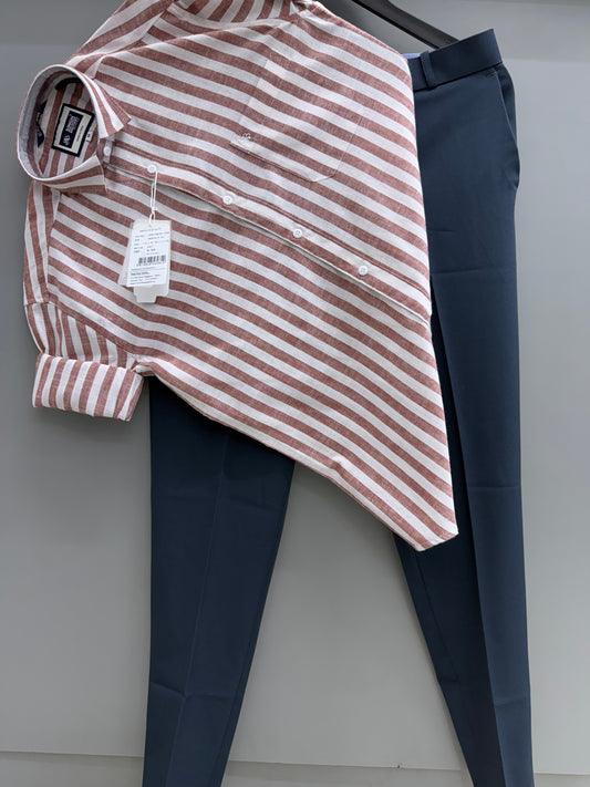 Strip Shirt With Trouser Pant