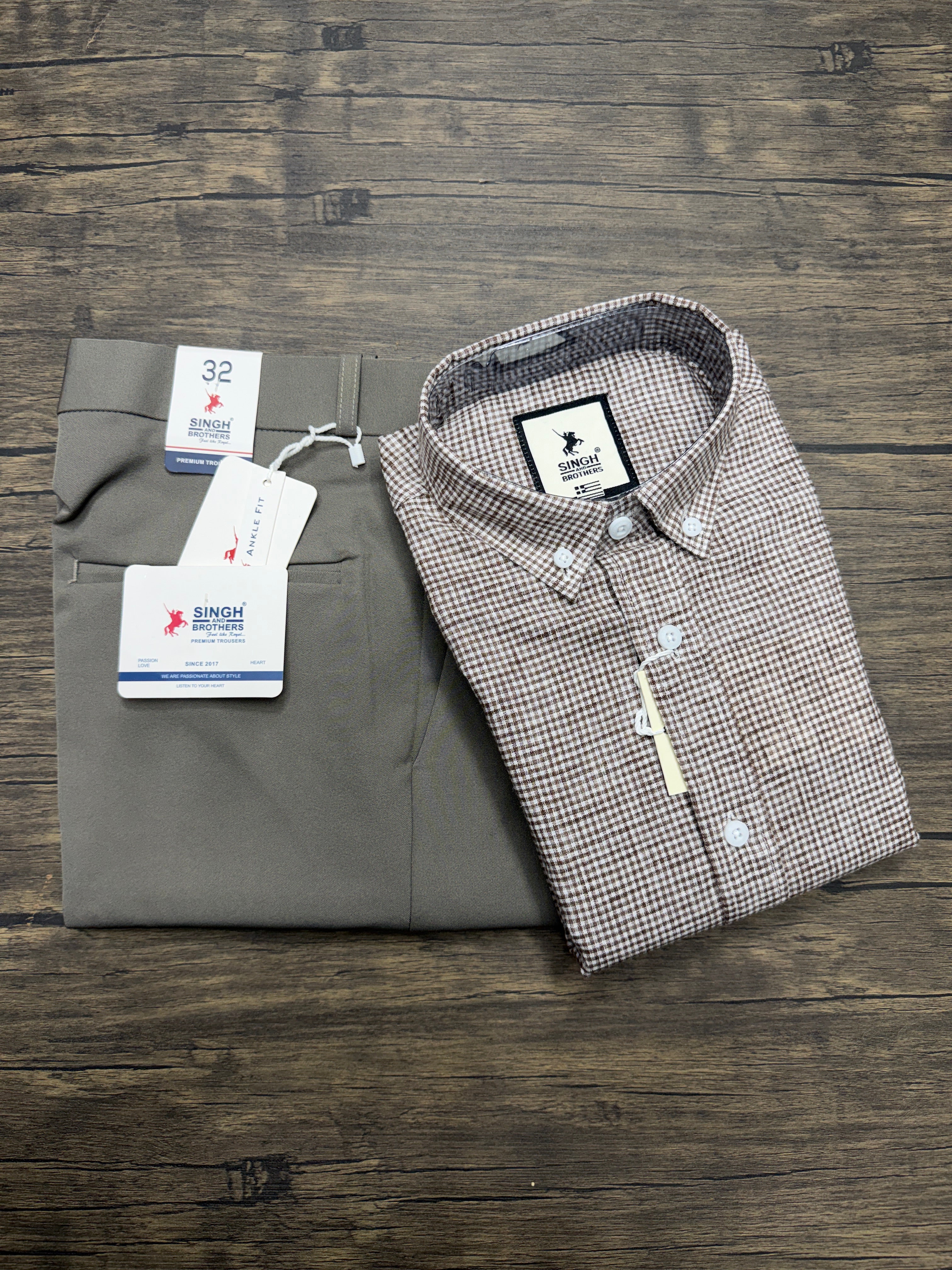 Official checks shirt with pant